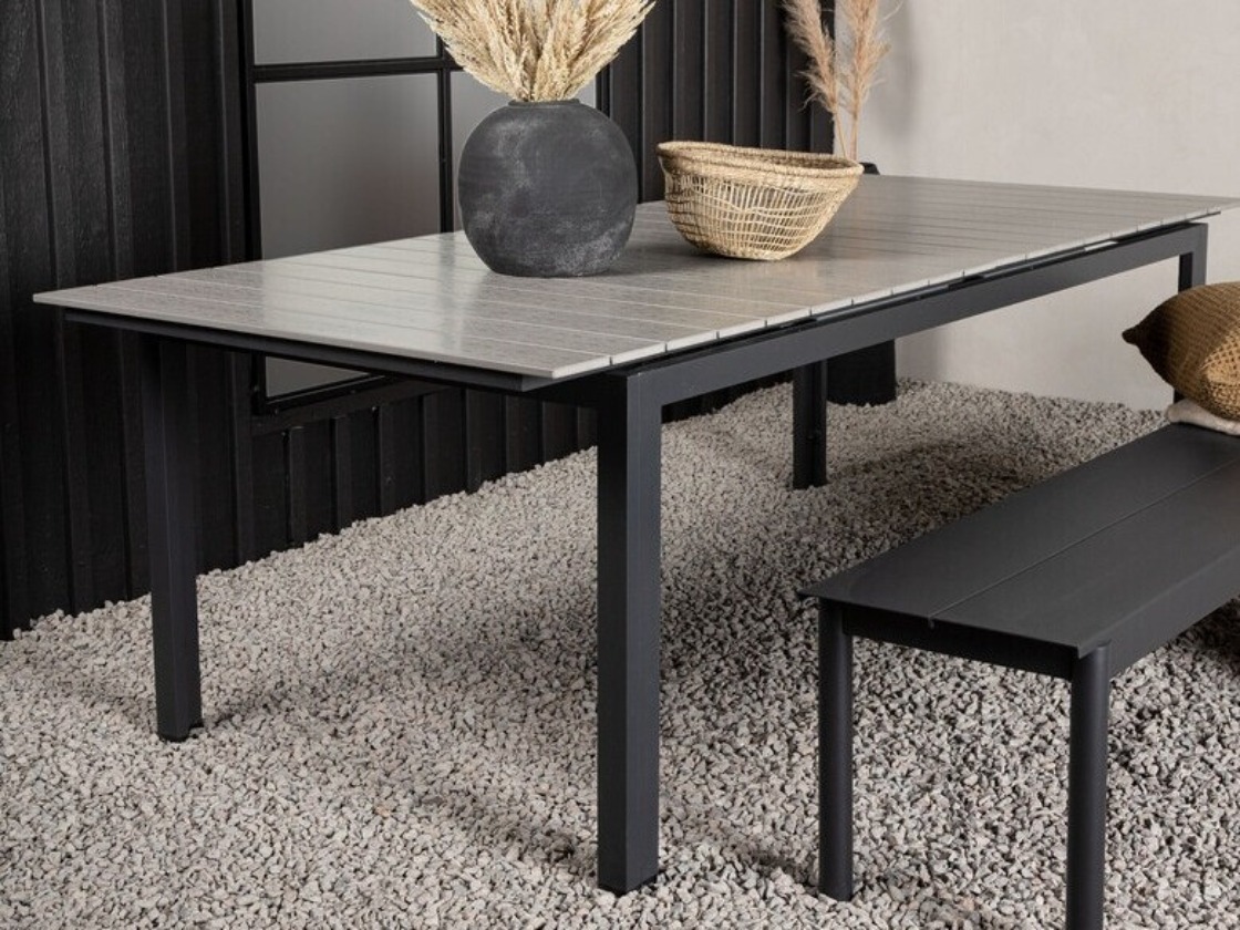 Lauko stalas Dallas 668 (Pilka + Juoda)