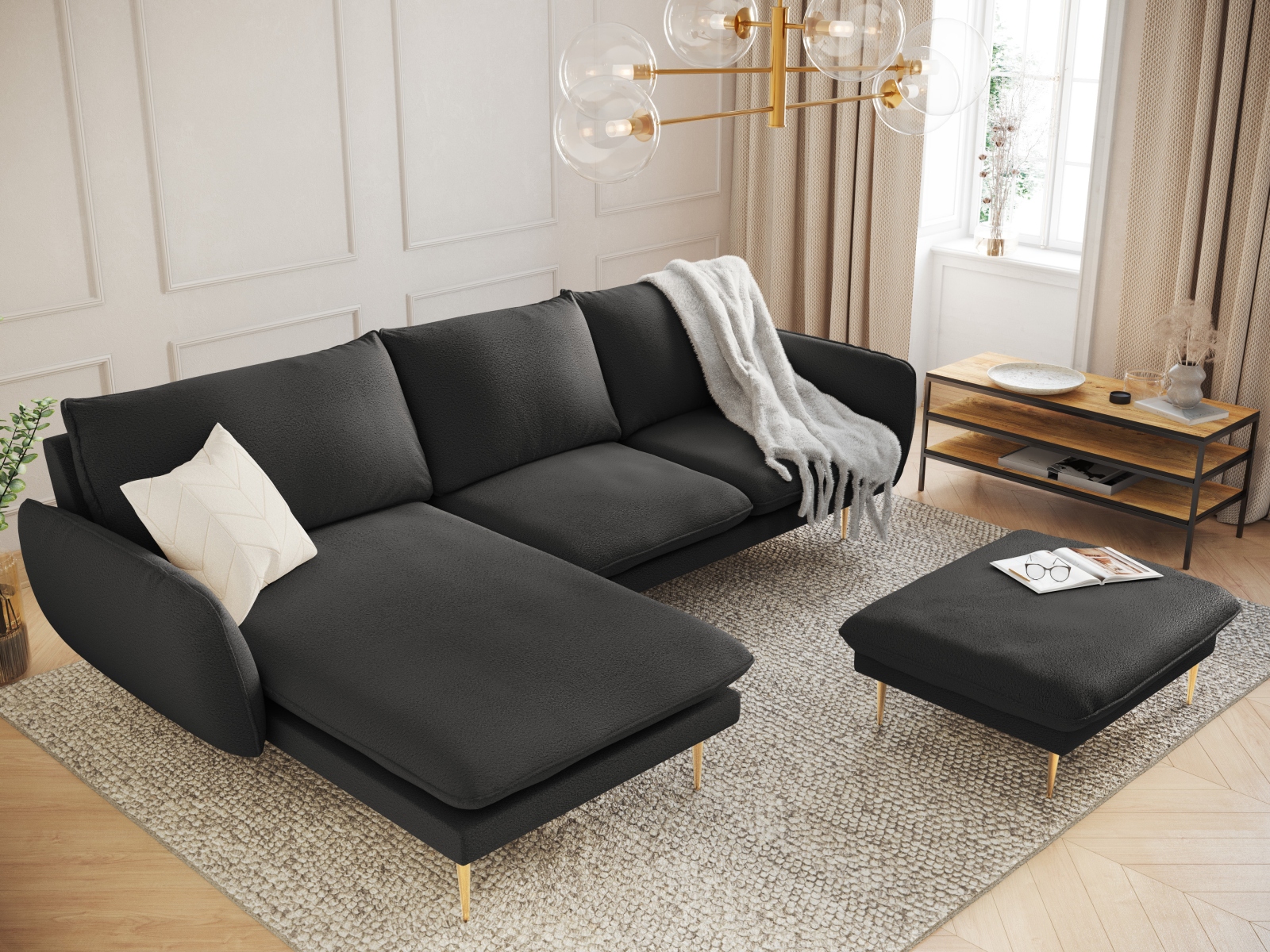 Minkštas kampas Ferlevi 113 (Ascot Black)
