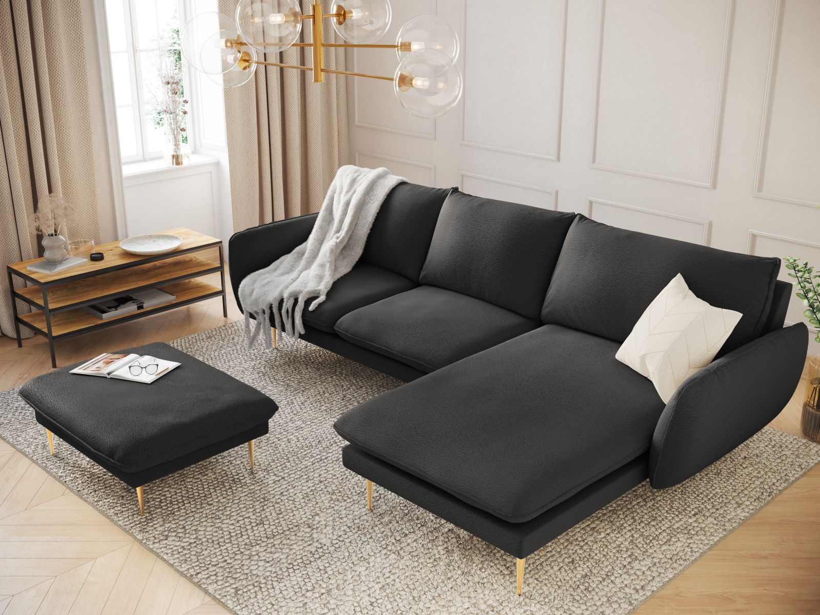 Minkštas kampas Ferlevi 113 (Ascot Black)