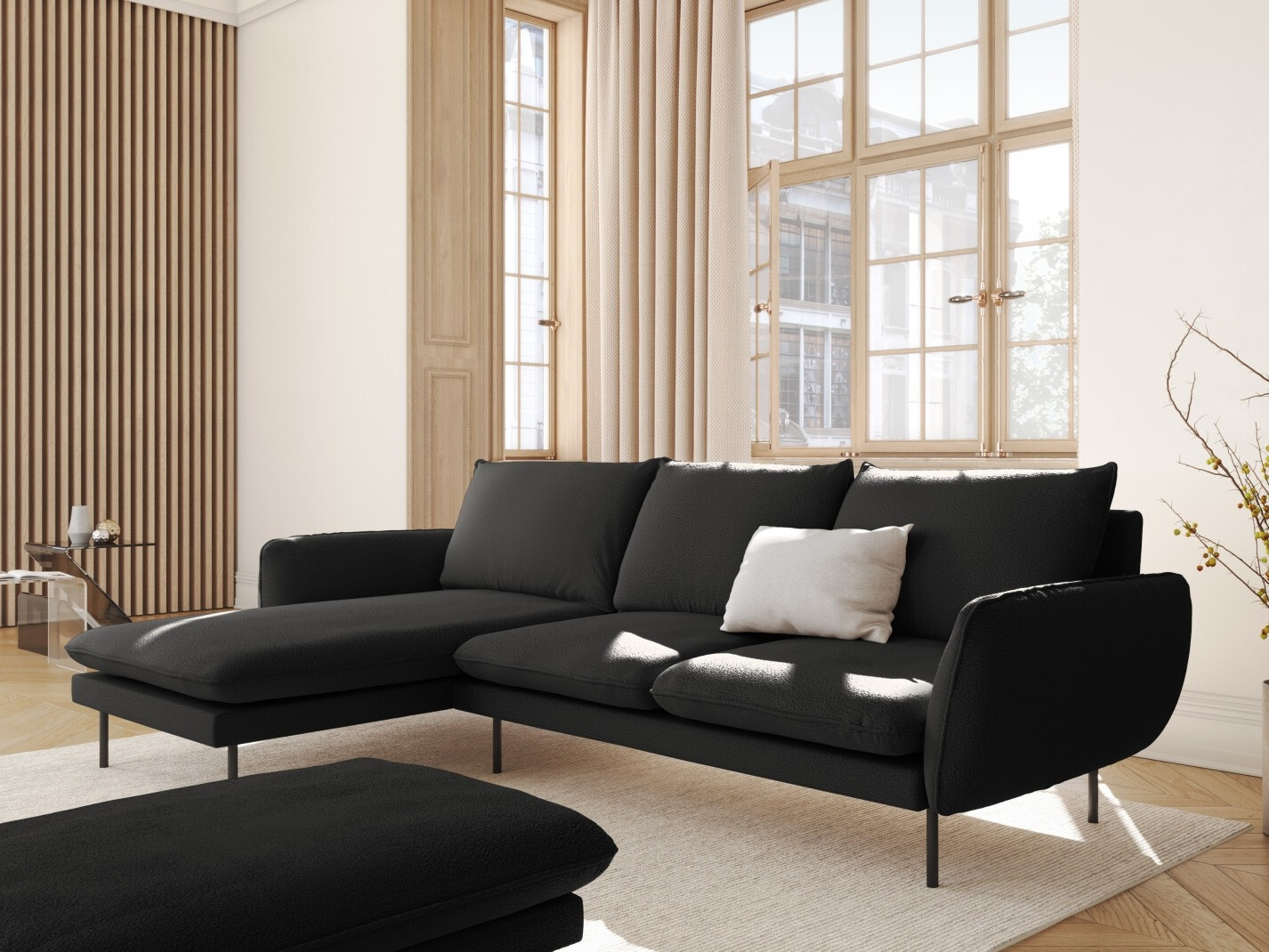 Minkštas kampas Ferlevi 113 (Ascot Black)