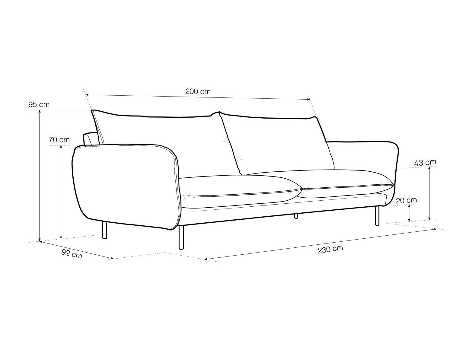 Sofa Ferlevi 133 (Ascot Nata)