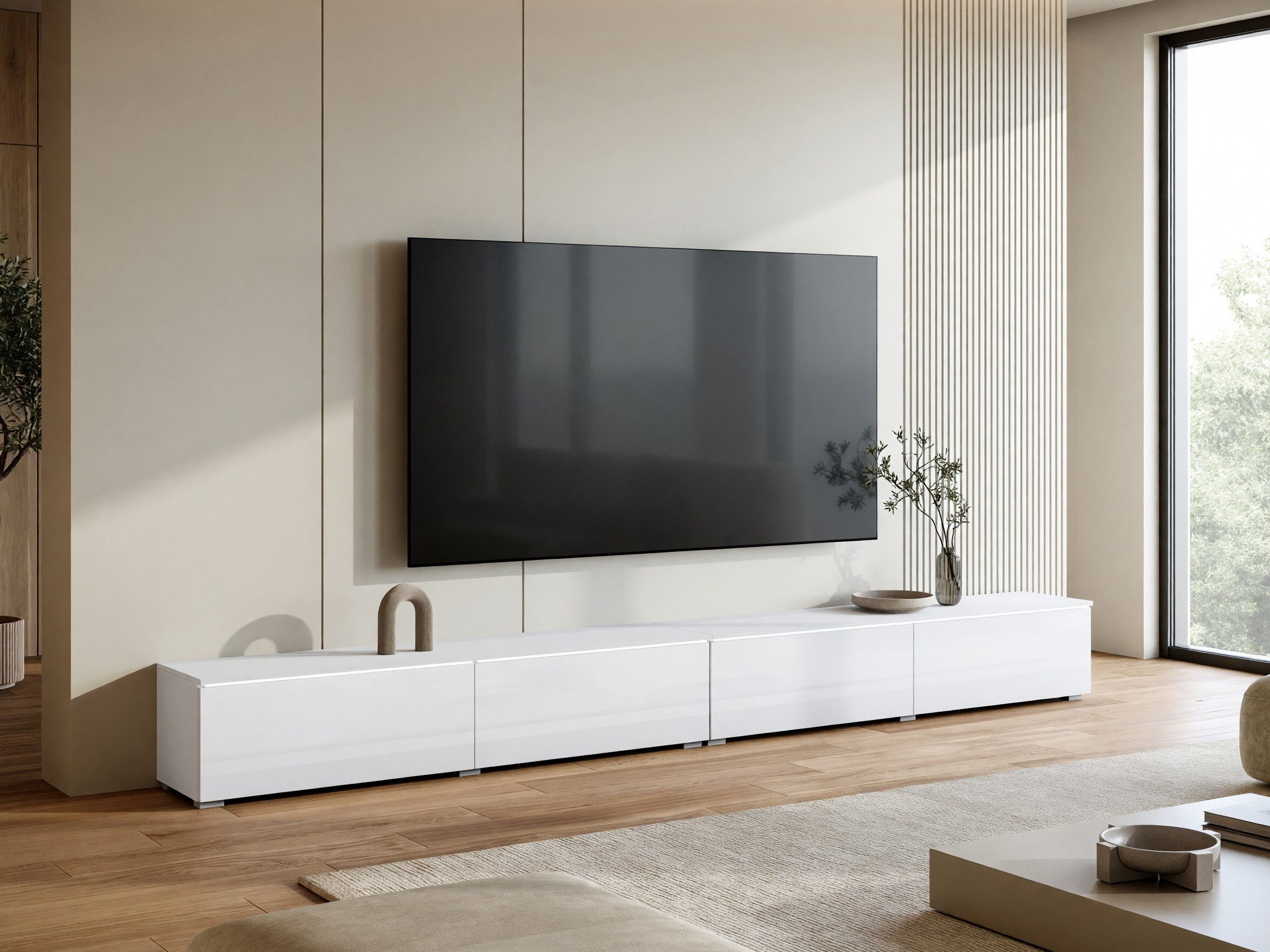 TV staliukas Sarasota 199 (Balta + Blizgi balta)