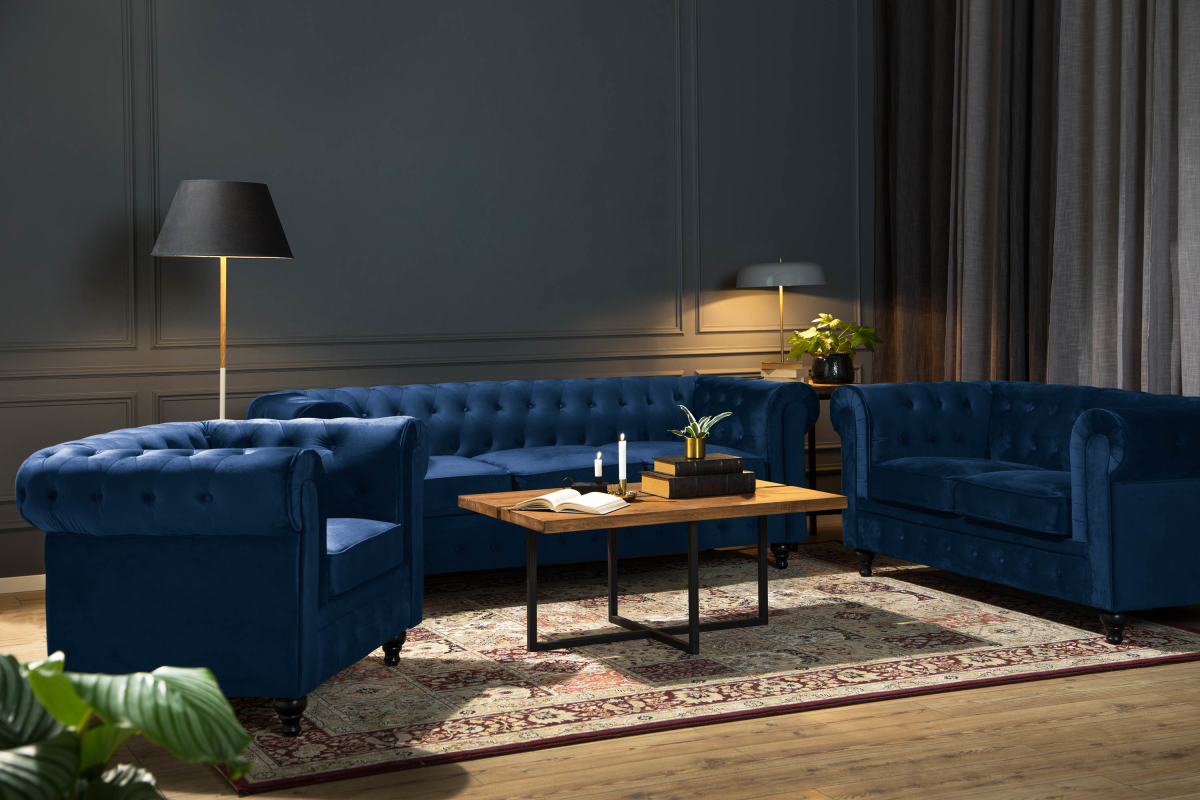 Chesterfield sofa Manor House Ophfenu 105 (Mėlyna)