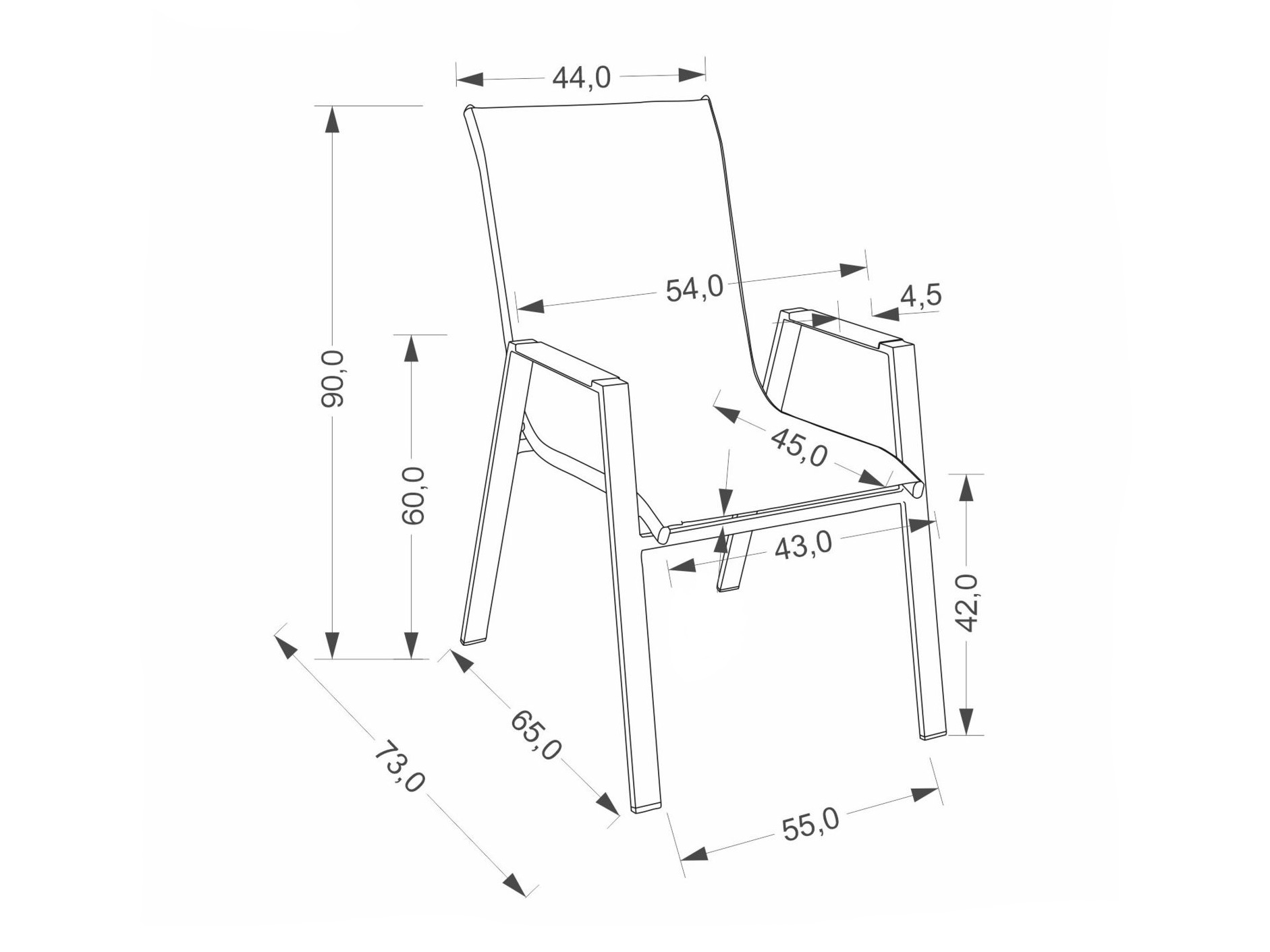 Lauko kėdė Houston 2140 (Pilka + Antracitas)