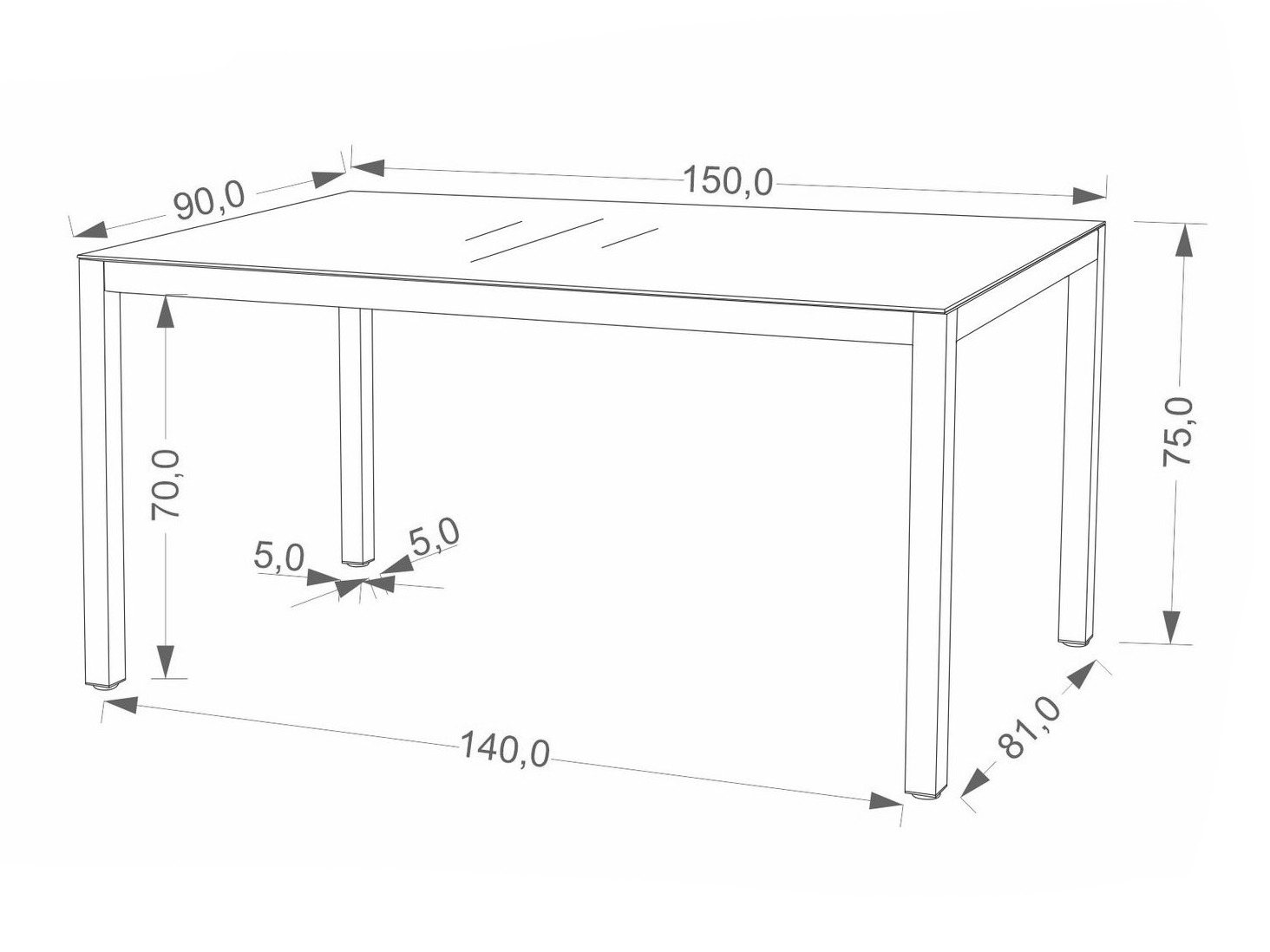 Lauko stalas Houston 2141 (Pilka + Antracitas)
