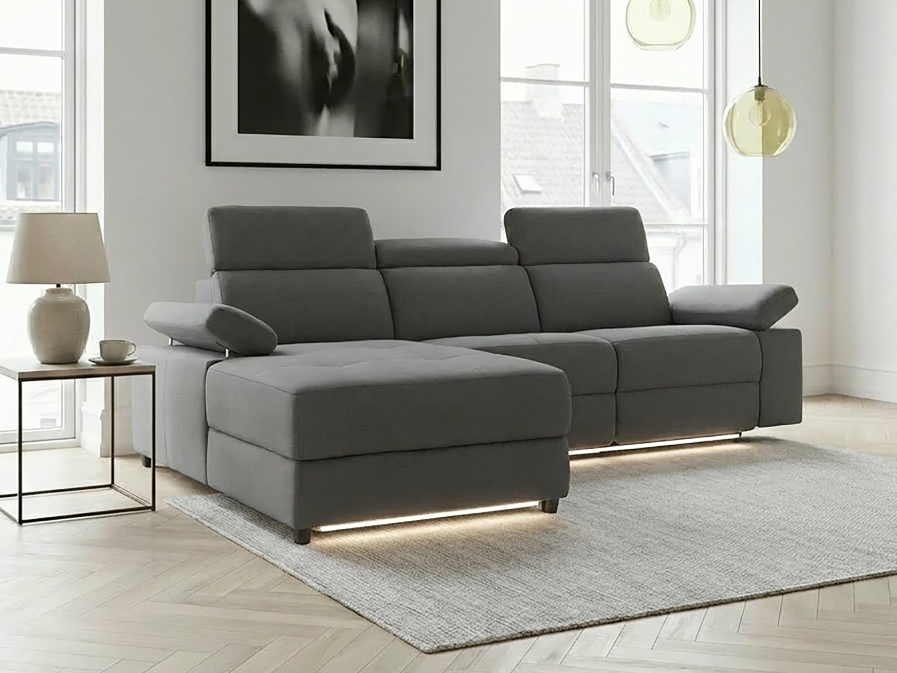 Minkštas kampas reglaineris Denton 698 (Antracitas)