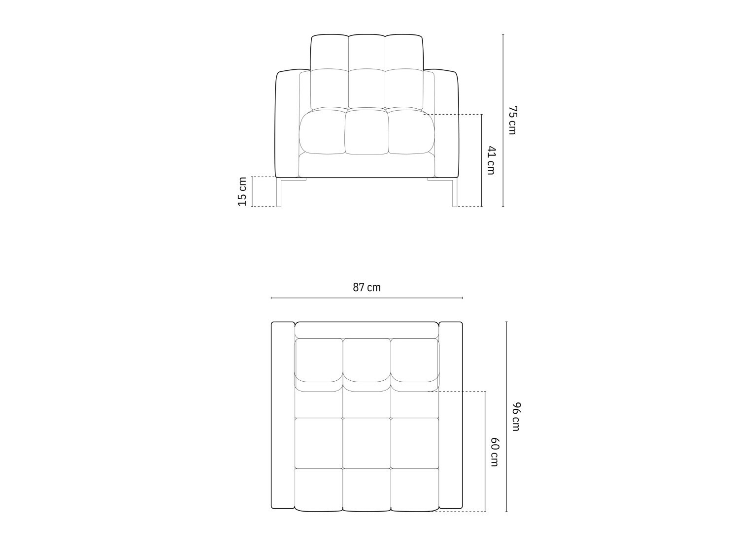 Fotelis Calelbe 116 (Bluvel 68)