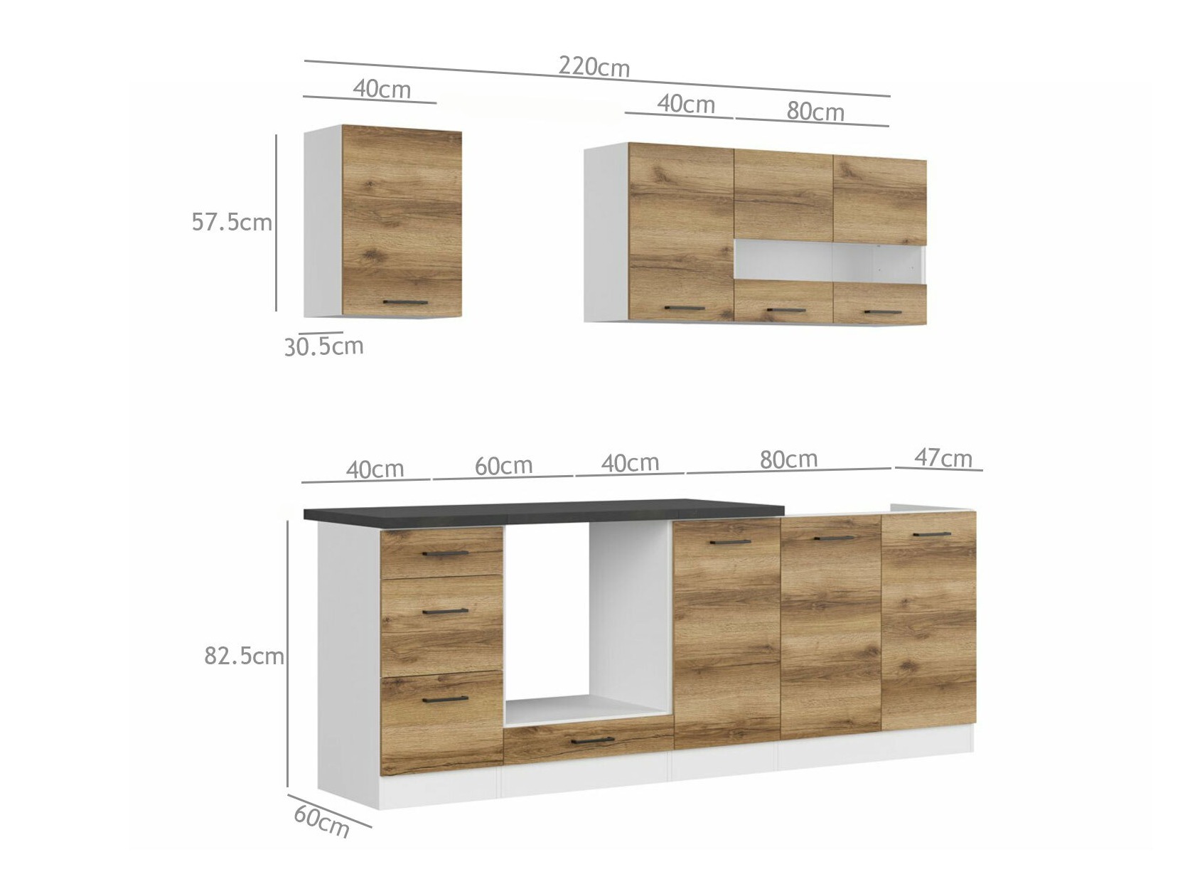 Modulinis virtuvės komplektas Dela 114