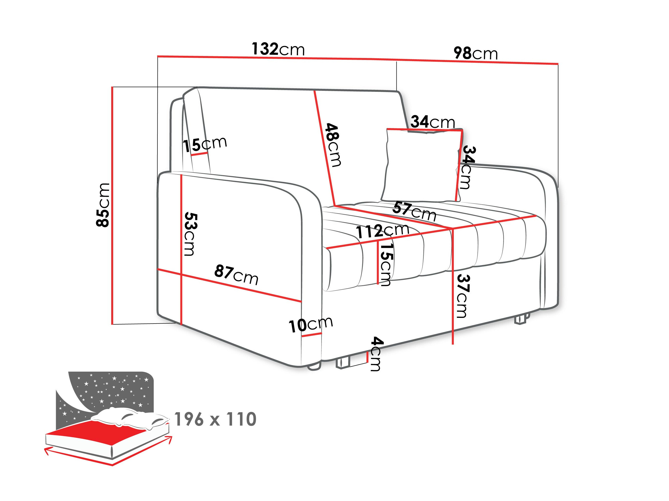 Sofa lova Columbus 259 (Polo 882)