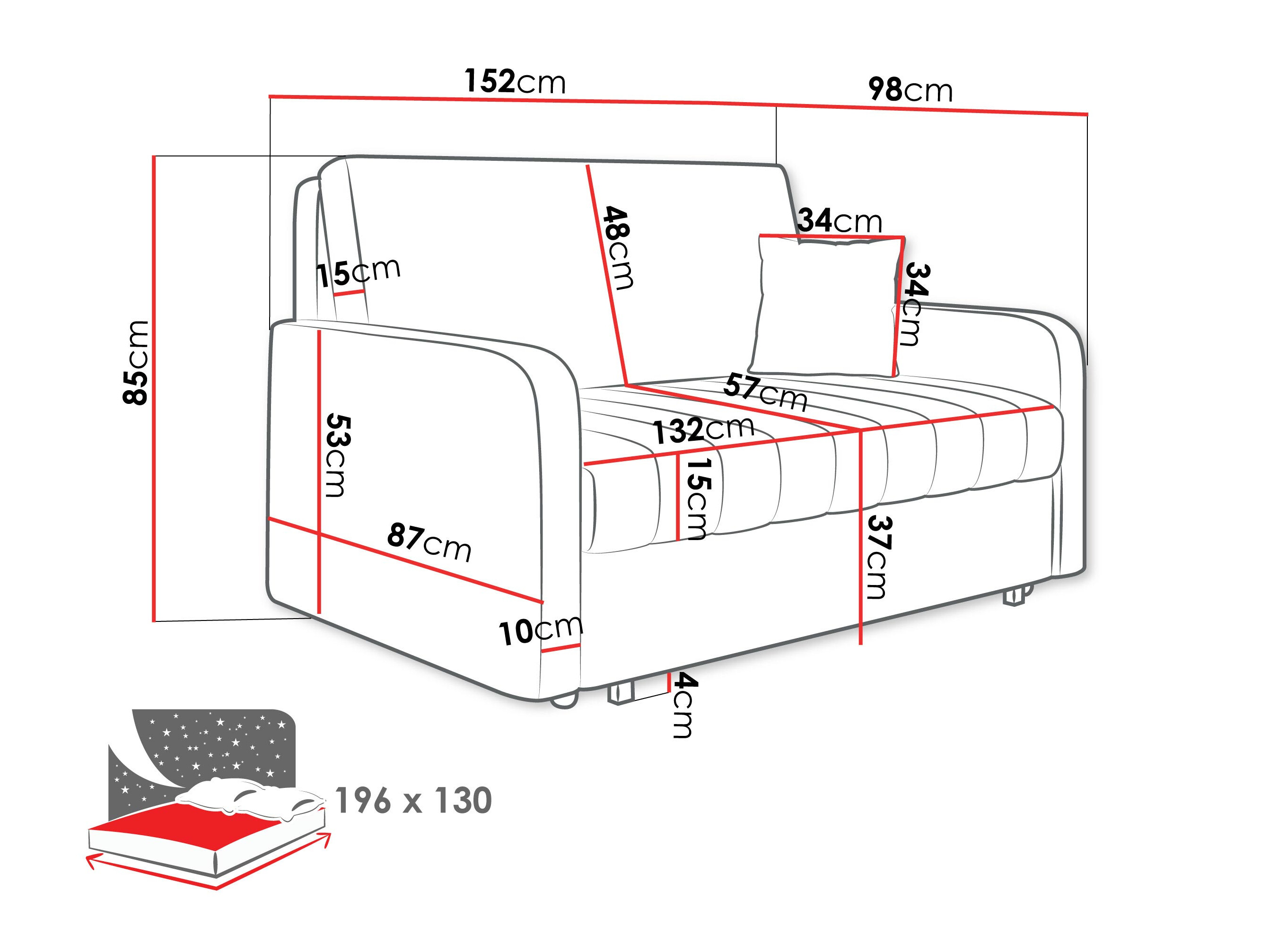 Sofa lova Columbus 260 (Polo 894)