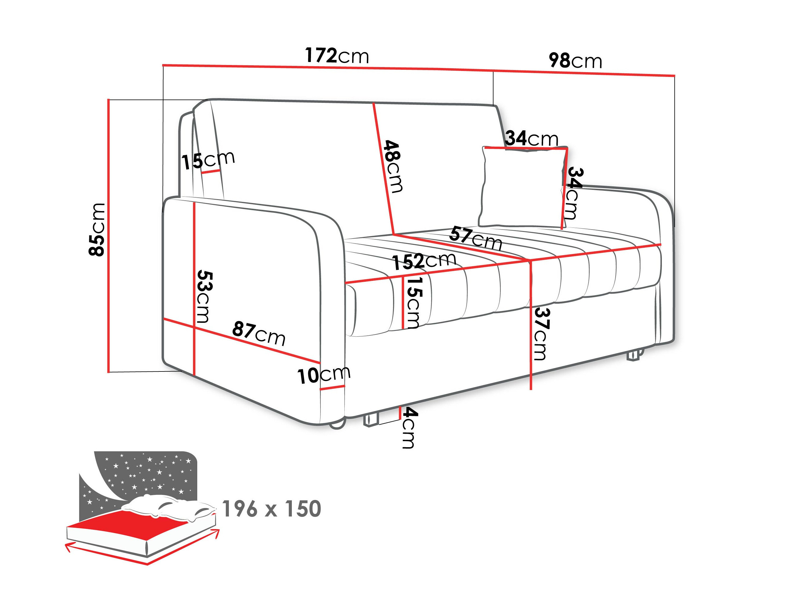 Sofa lova Columbus 261 (Polo 882)