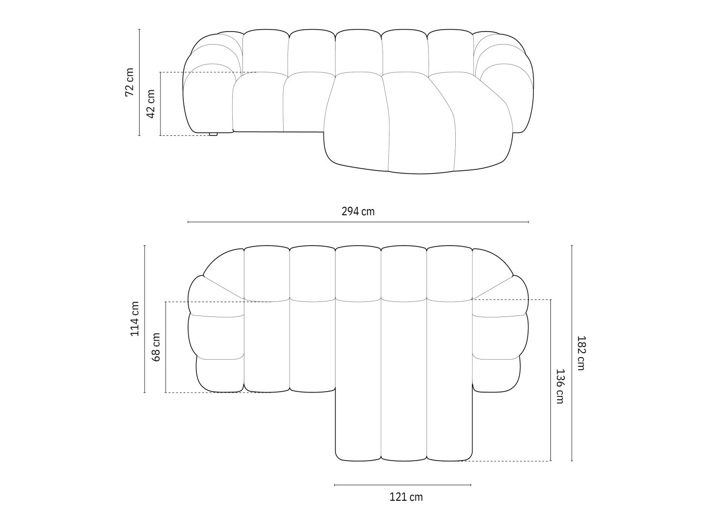 Minkštas kampas Cirnolu 105 (Bubble 10)
