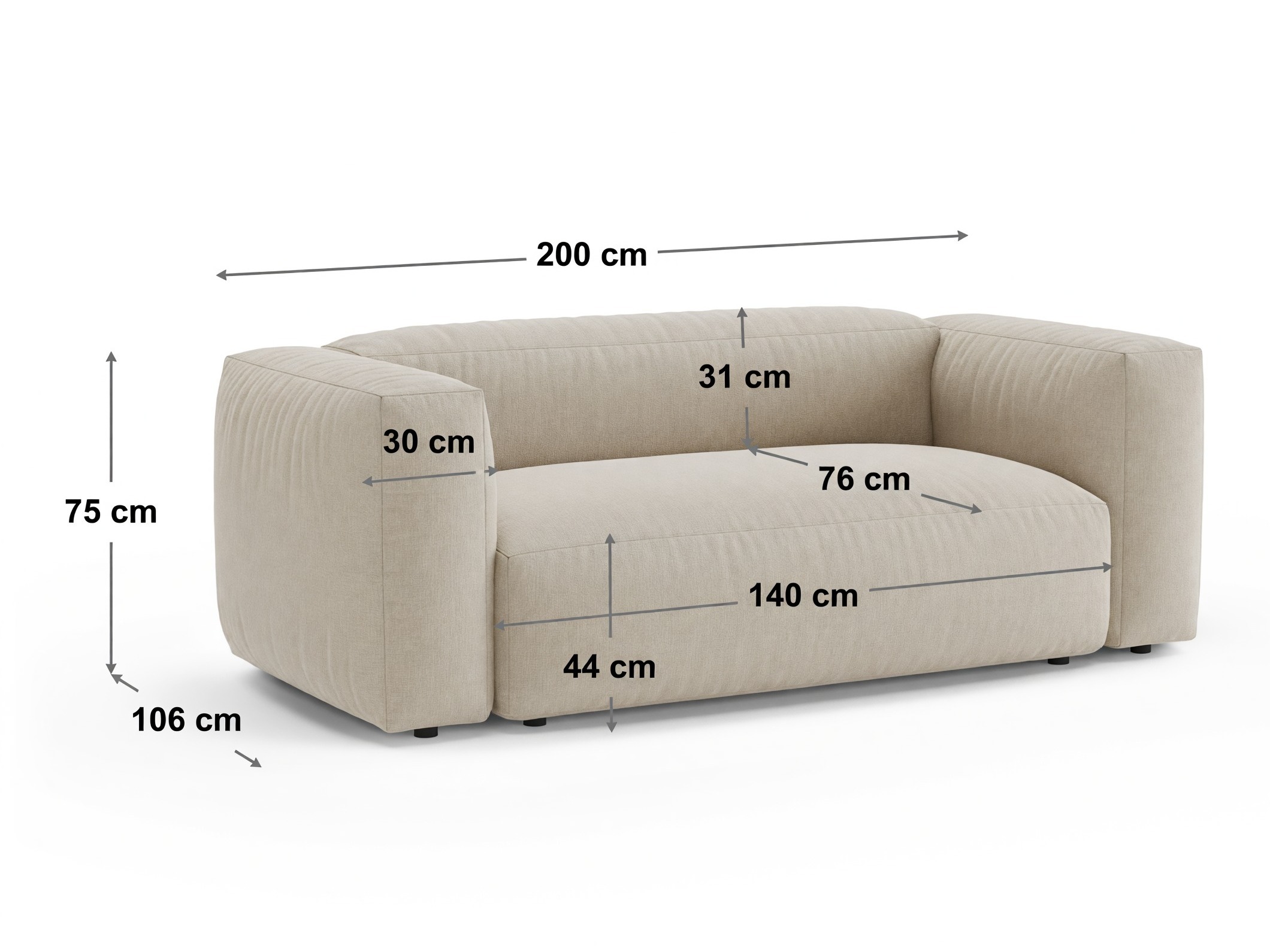 Sofa Sorcoro 137 (Monet Graphite)