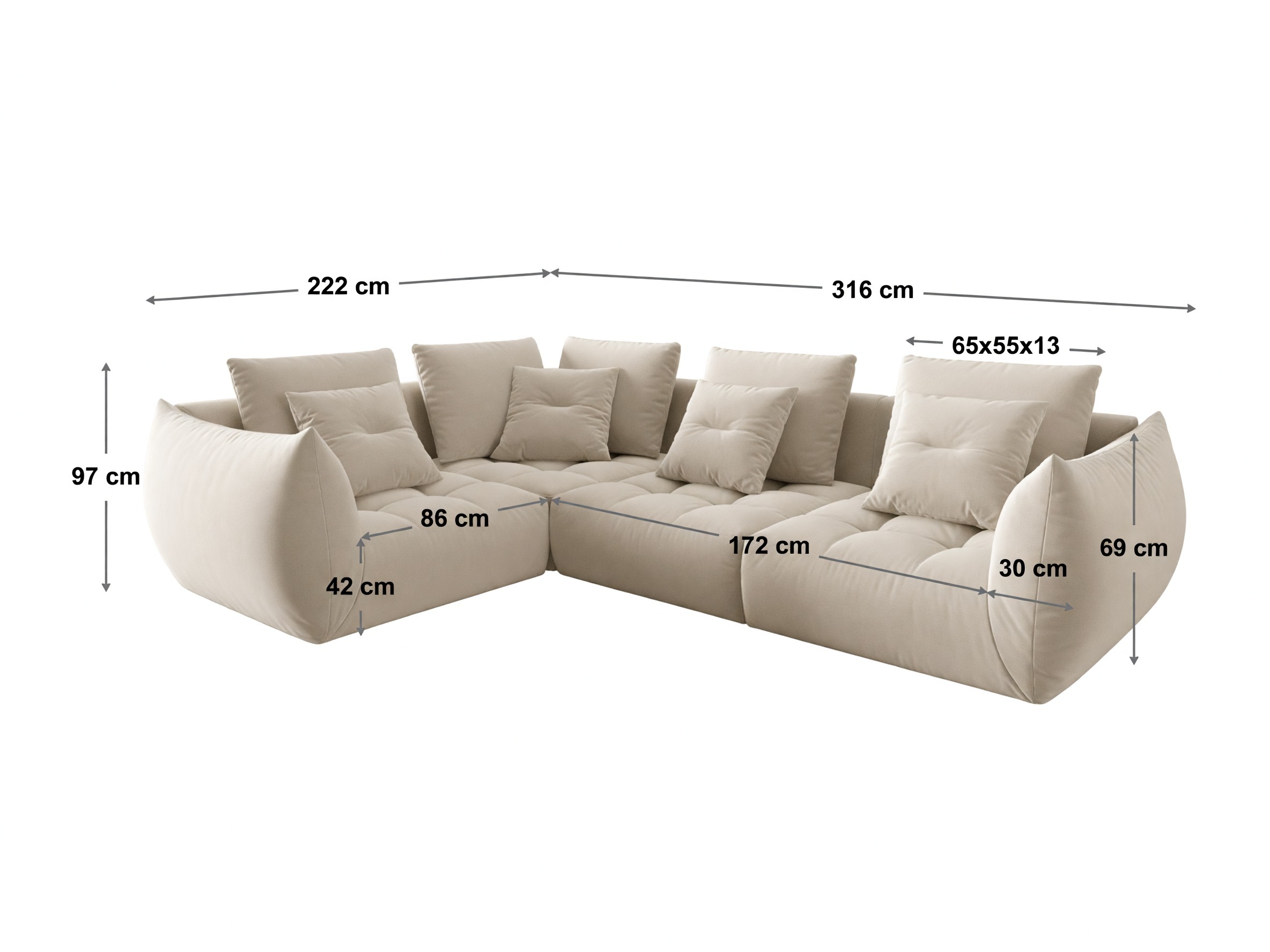 Modulinis minkštas kampas Benorli 105 (Wind 75)