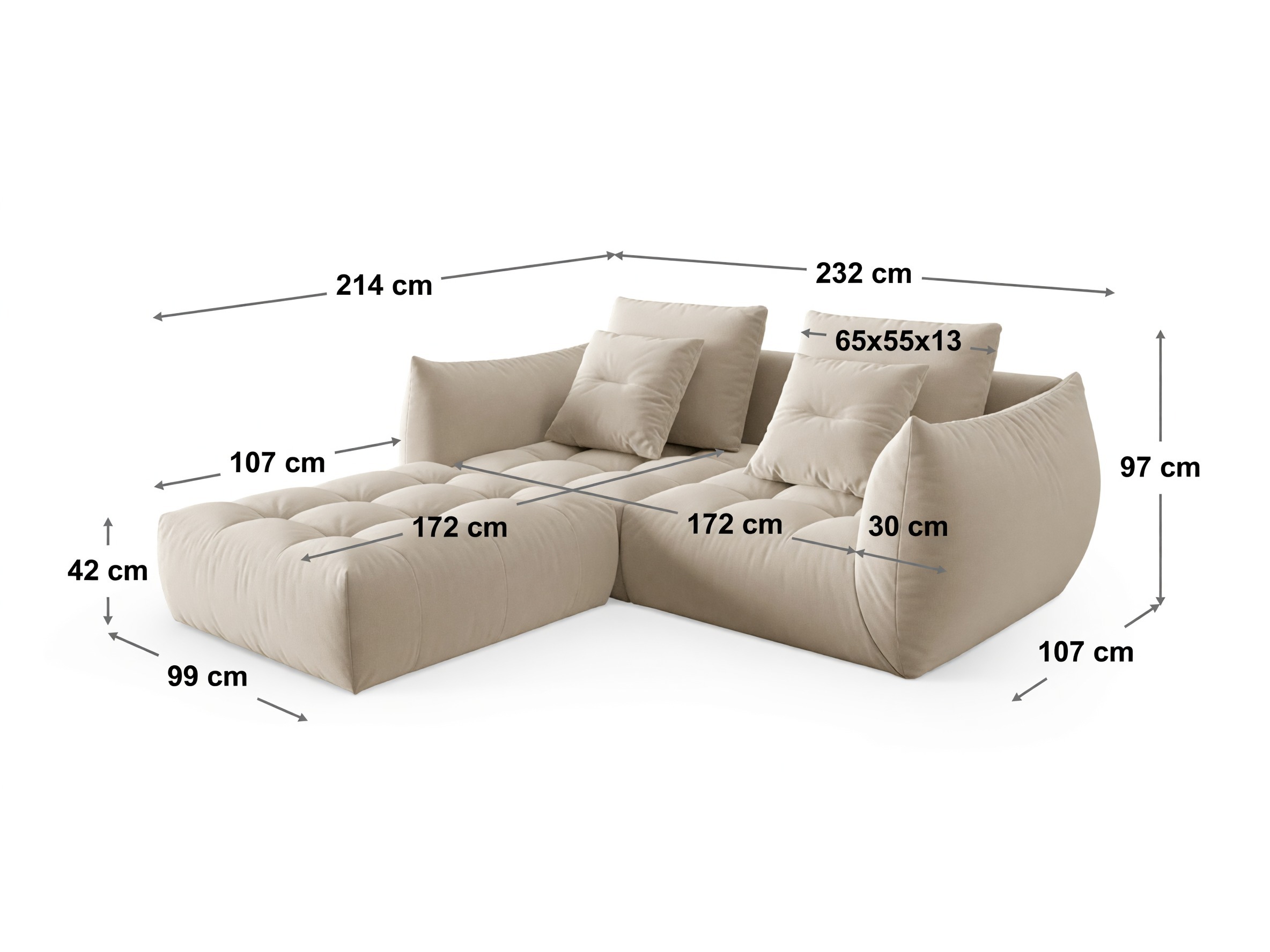 Modulinis minkštas kampas Benorli 102 (Casino Stone)