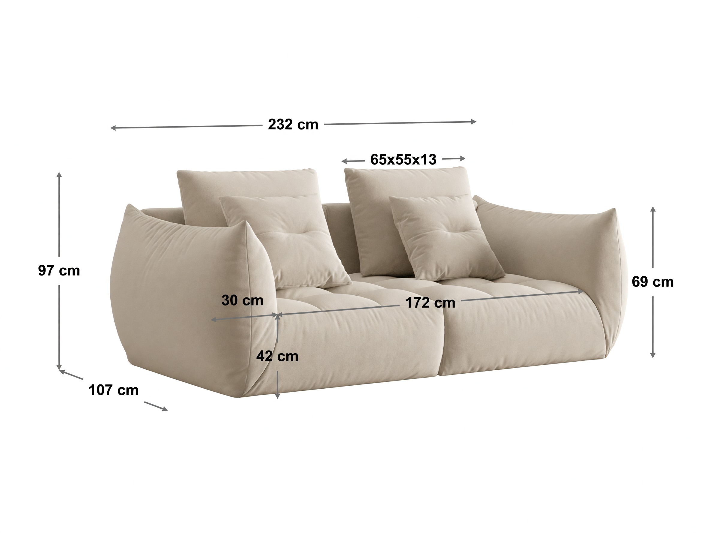 Modulinė sofa Benorli 100 (Casino Sand)