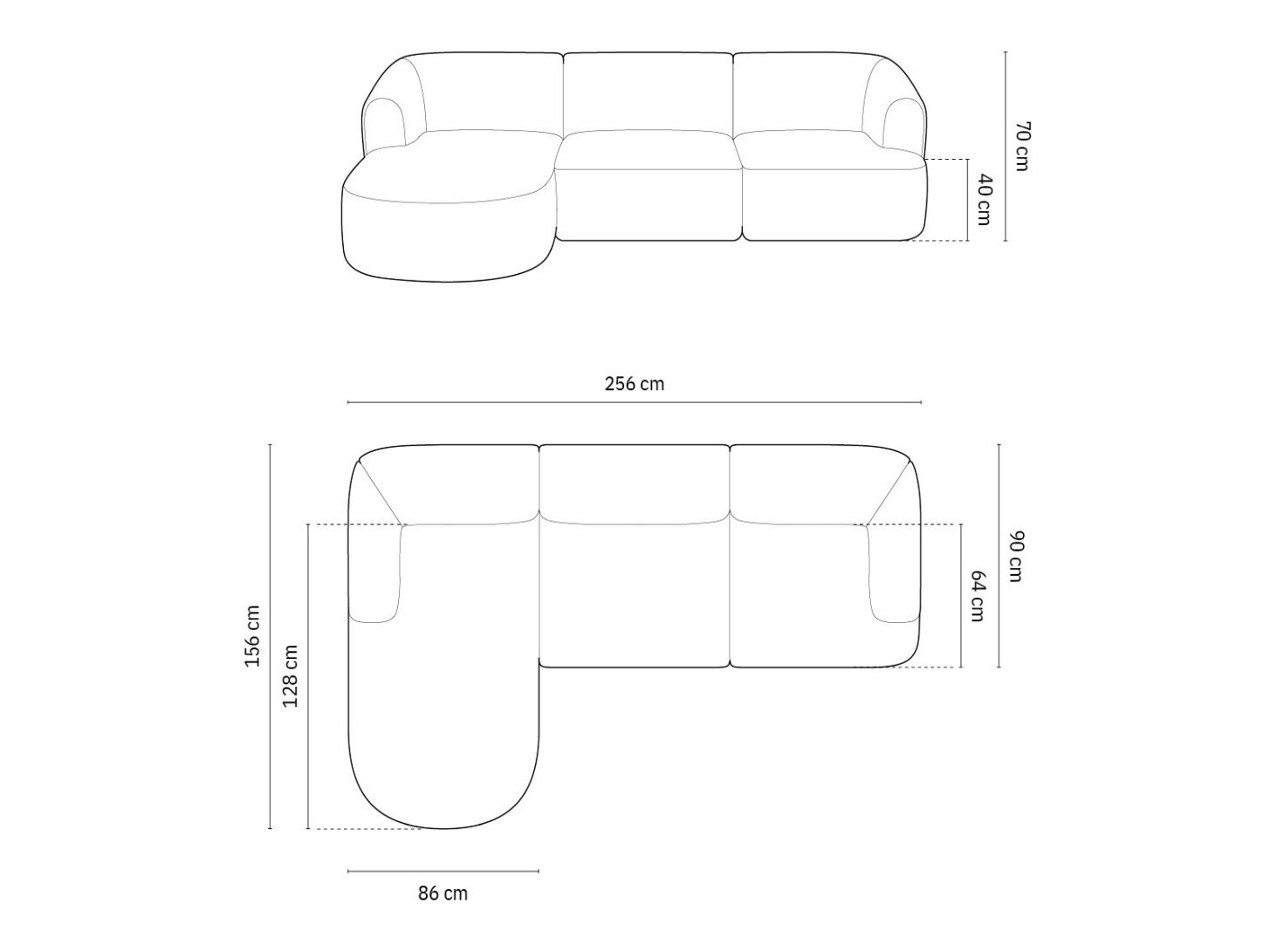 Minkštas kampas Felrevu 105 (Lincoln 52D)