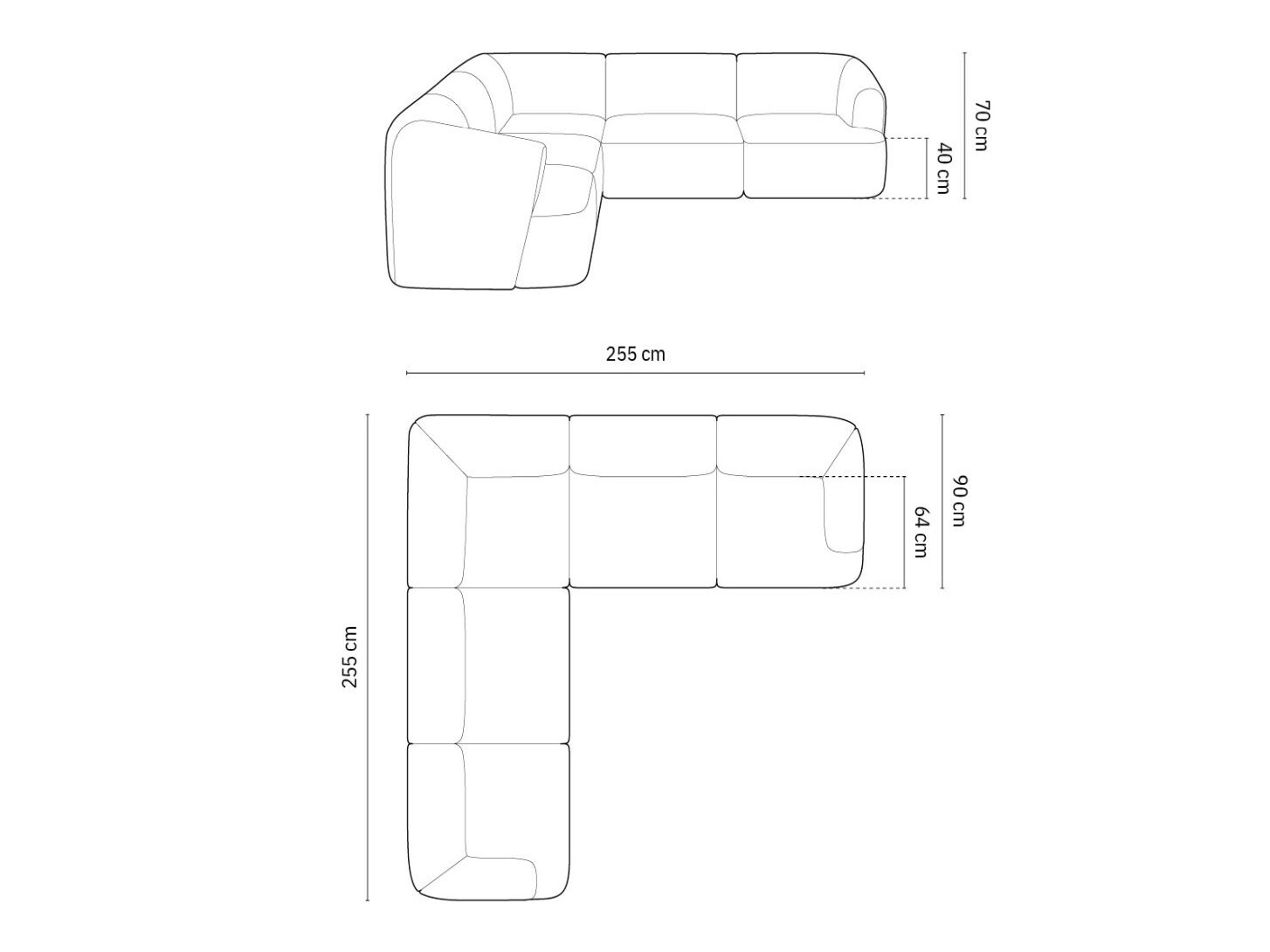 Minkštas kampas Felrevu 106 (Lincoln 52D)