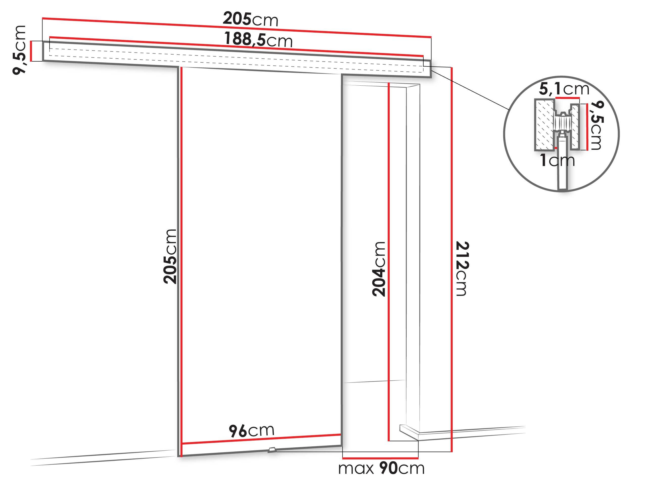 Stumdomos durys Dover 203 (Antracitas + Juoda)