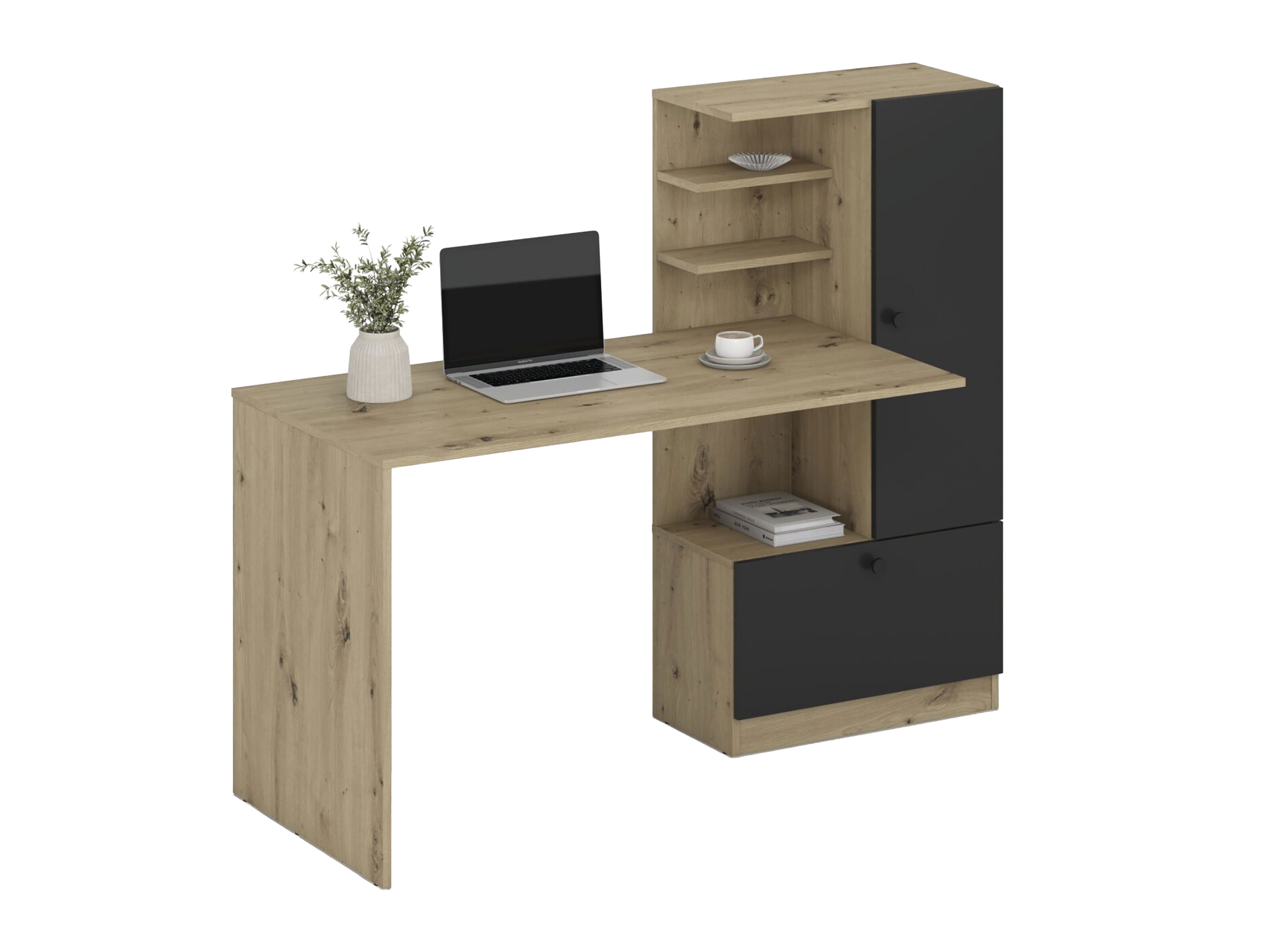 Darbo stalas Houston 2148 (Juoda + Artisan ąžuolas)