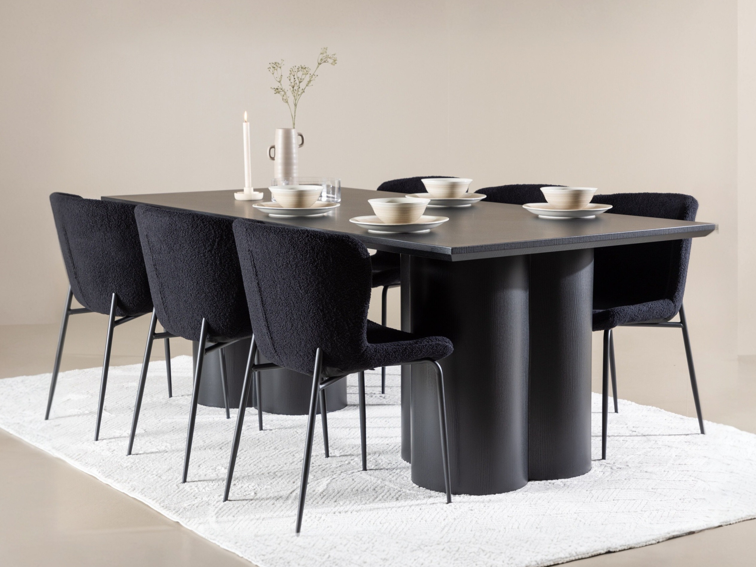 Valgomojo komplektas Dallas 5343 (Juoda)
