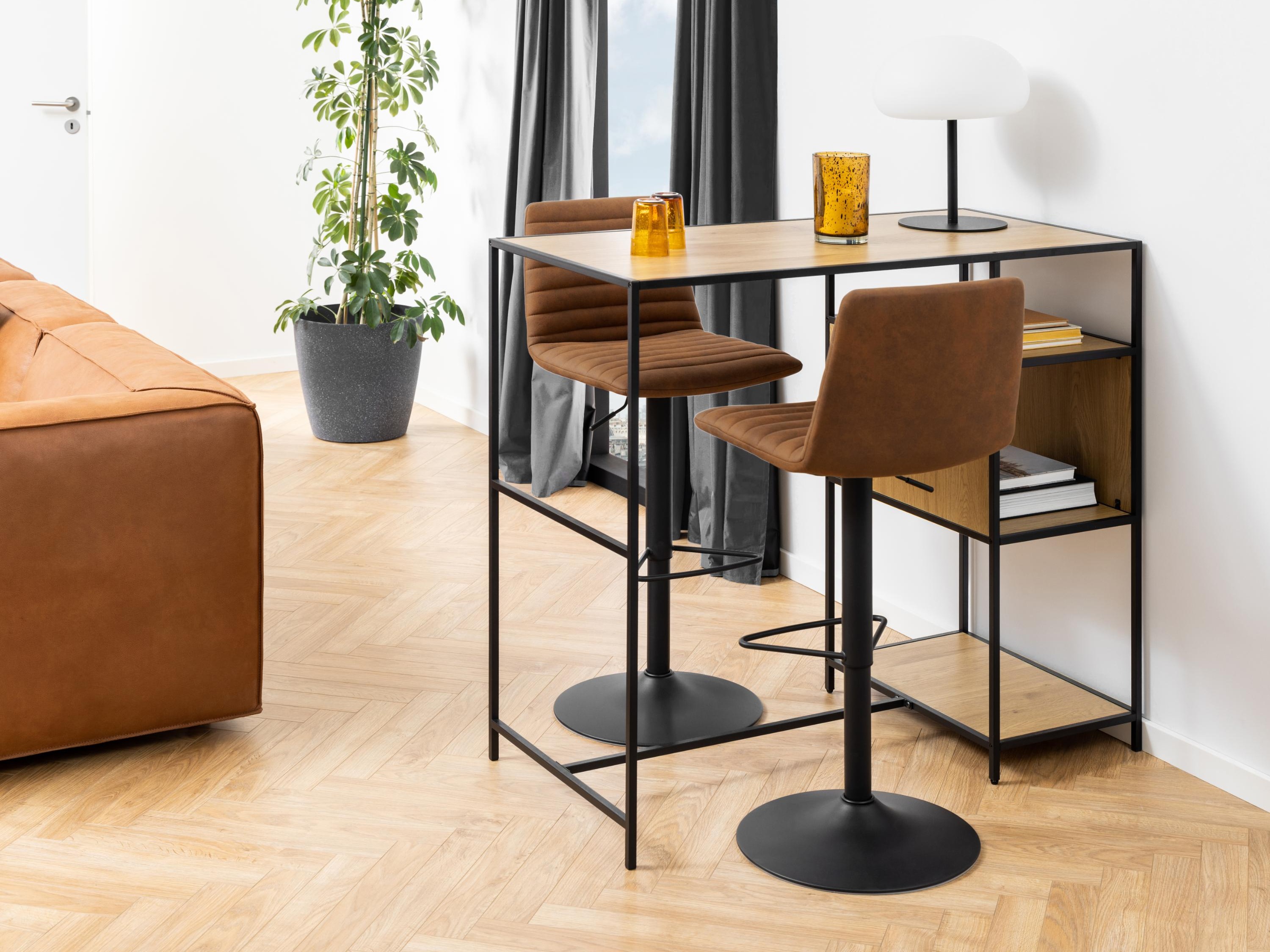 Pusbario kėdė Norsica 501 (Ruda + Juoda)