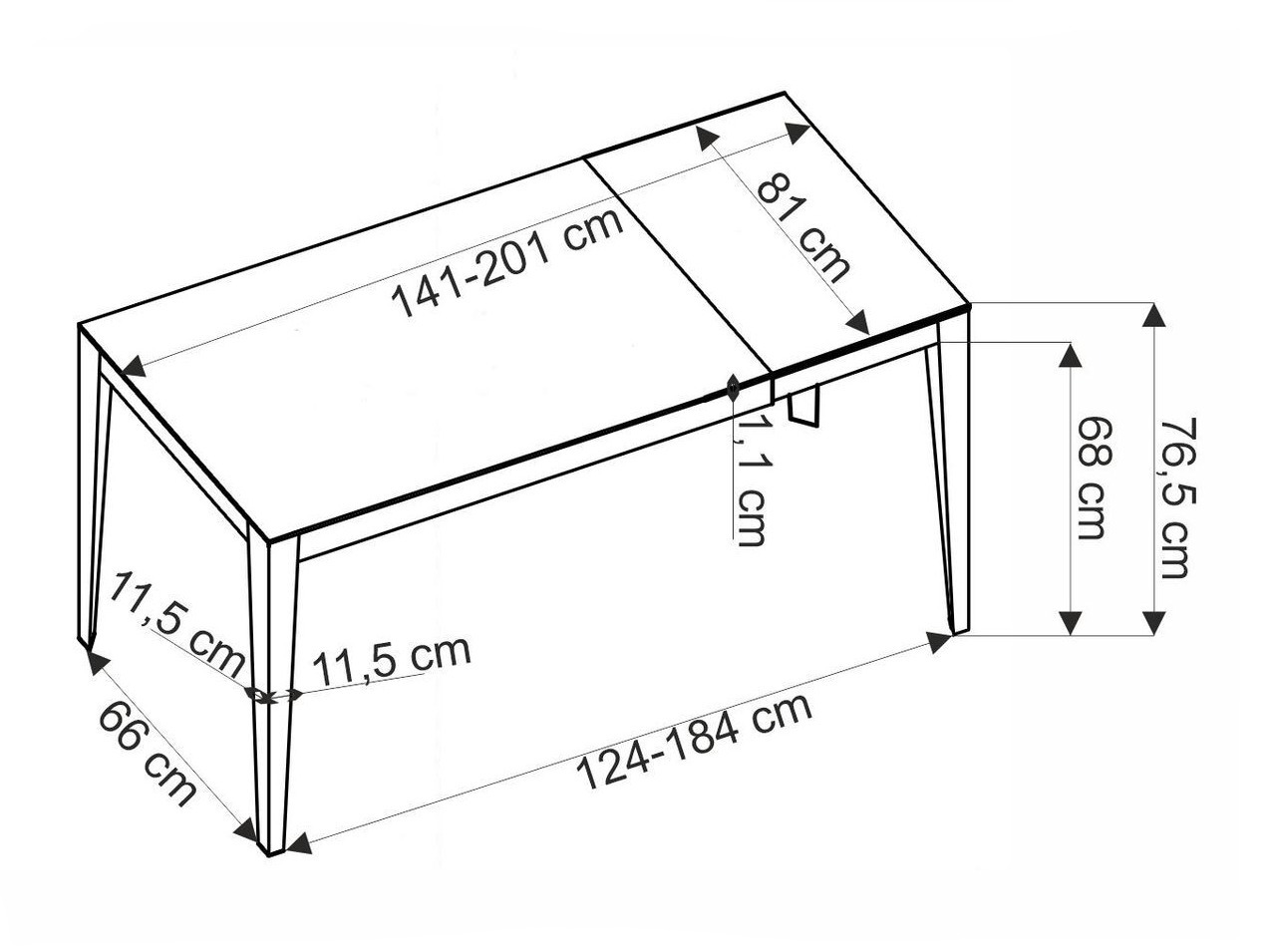 Stalas Houston 2157 (Baltas marmuras)