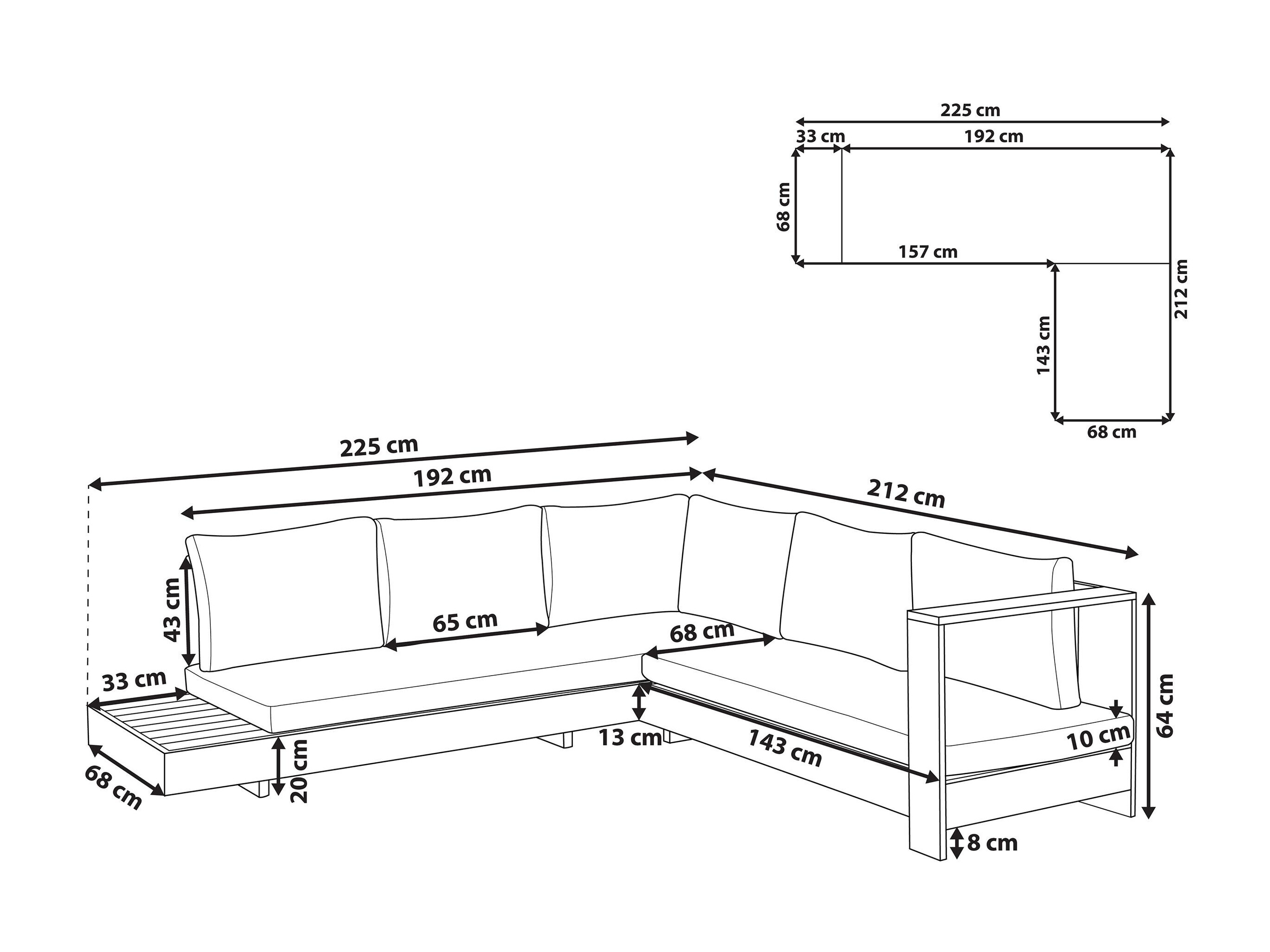 Lauko sofa Berwyn 2548 (Balta + Akacija)