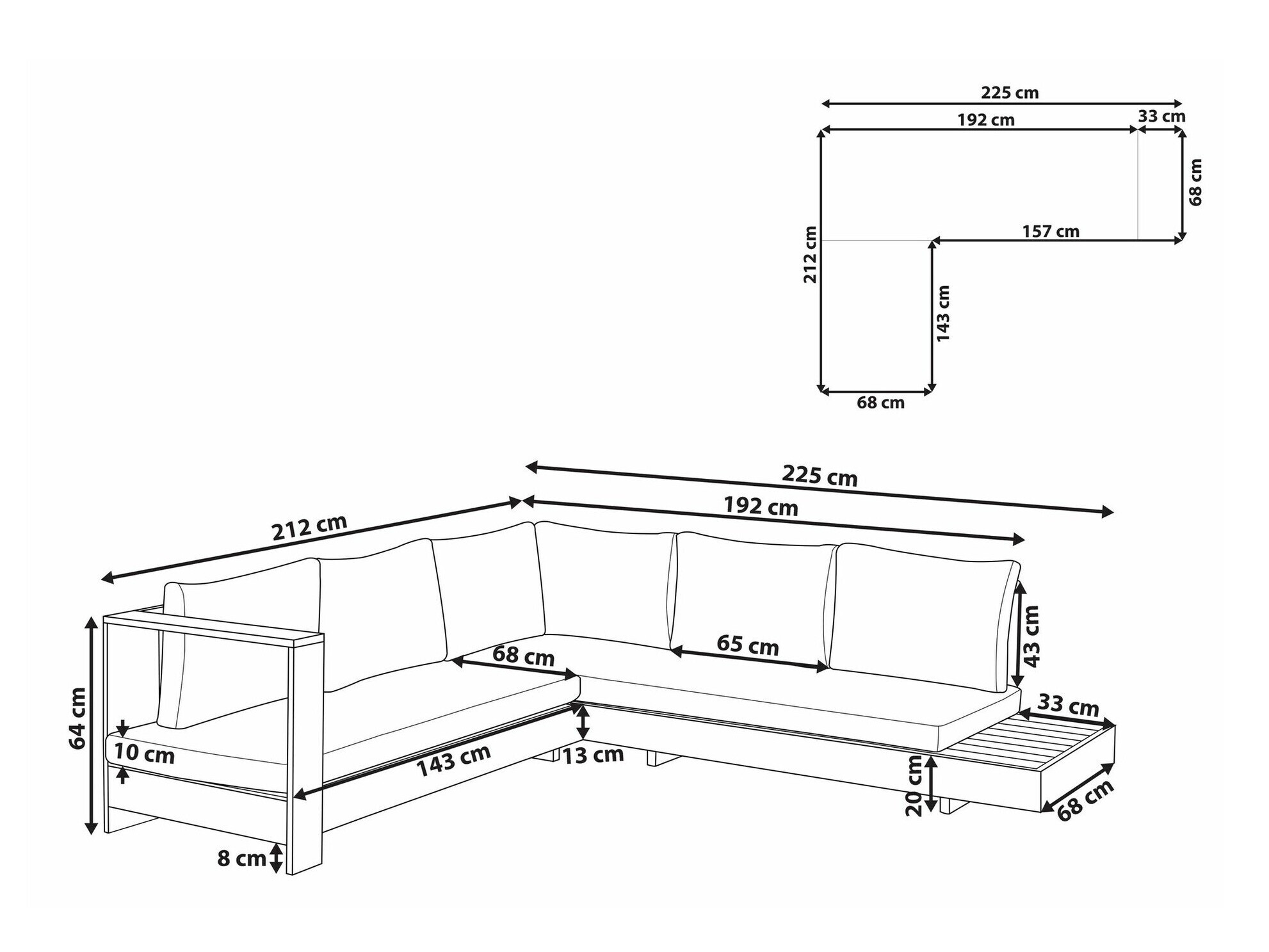 Lauko sofa Berwyn 2548 (Balta + Šviesus medis)