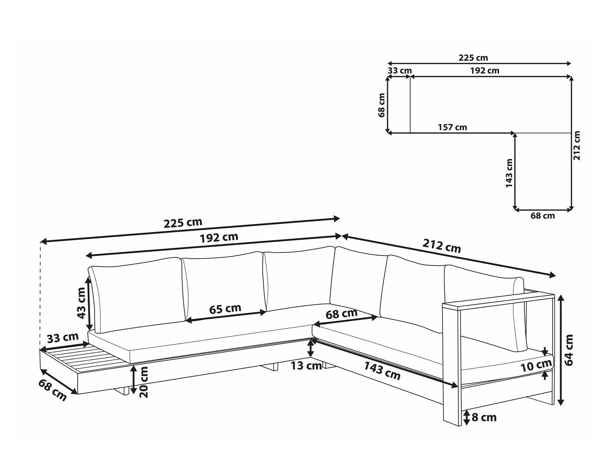 Lauko sofa Berwyn 2548 (Balta + Šviesus medis)