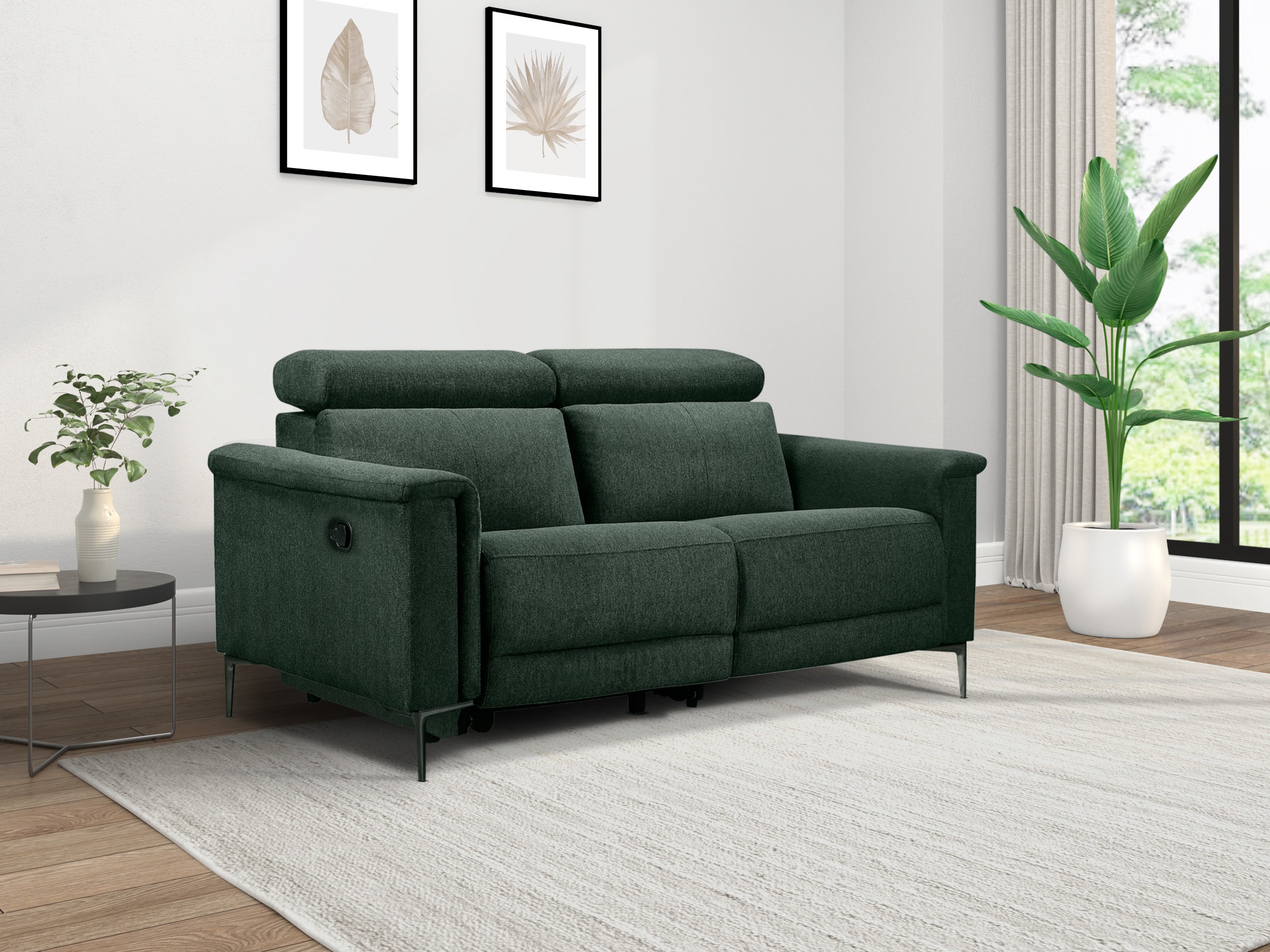 Sofa reglaineris Evamare 100 (Tamsi žalia)