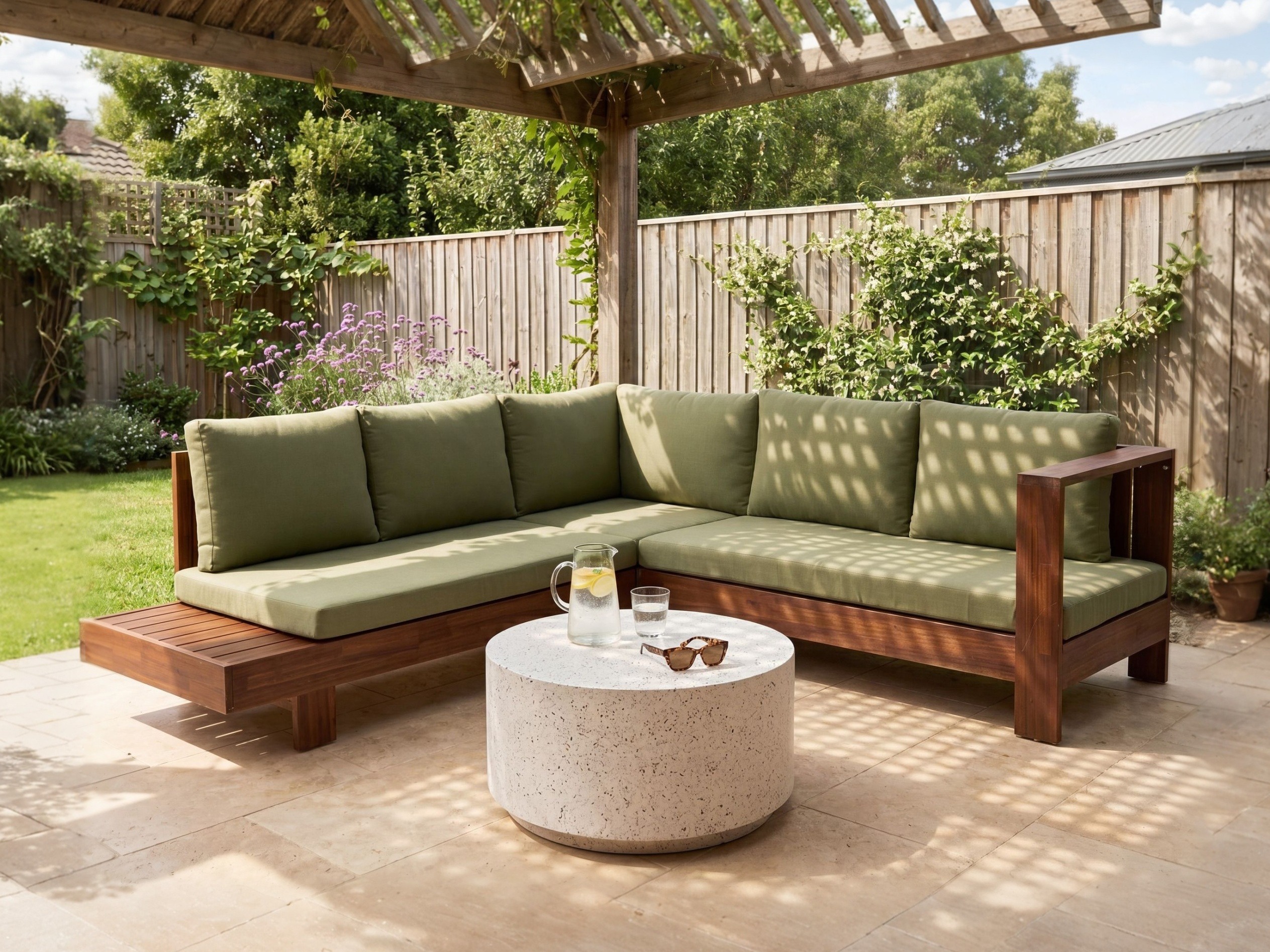 Lauko sofa Berwyn 2548 (Žalia + Akacija)