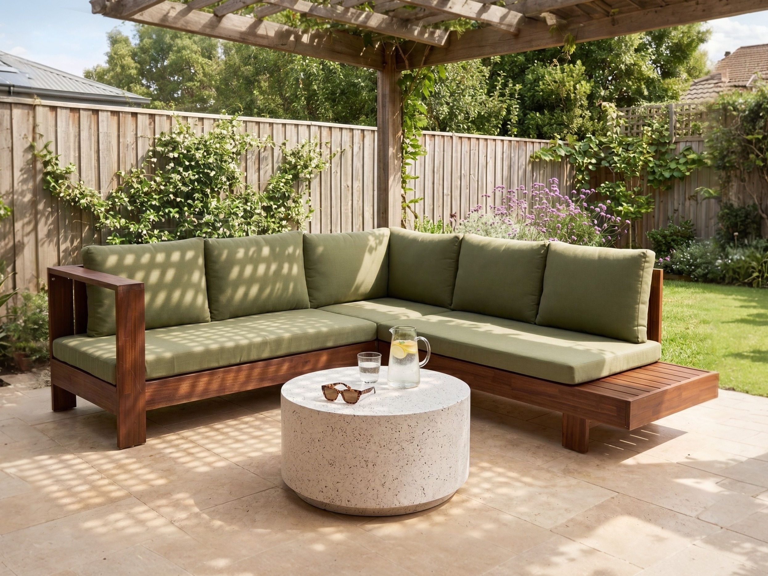 Lauko sofa Berwyn 2548 (Žalia + Akacija)