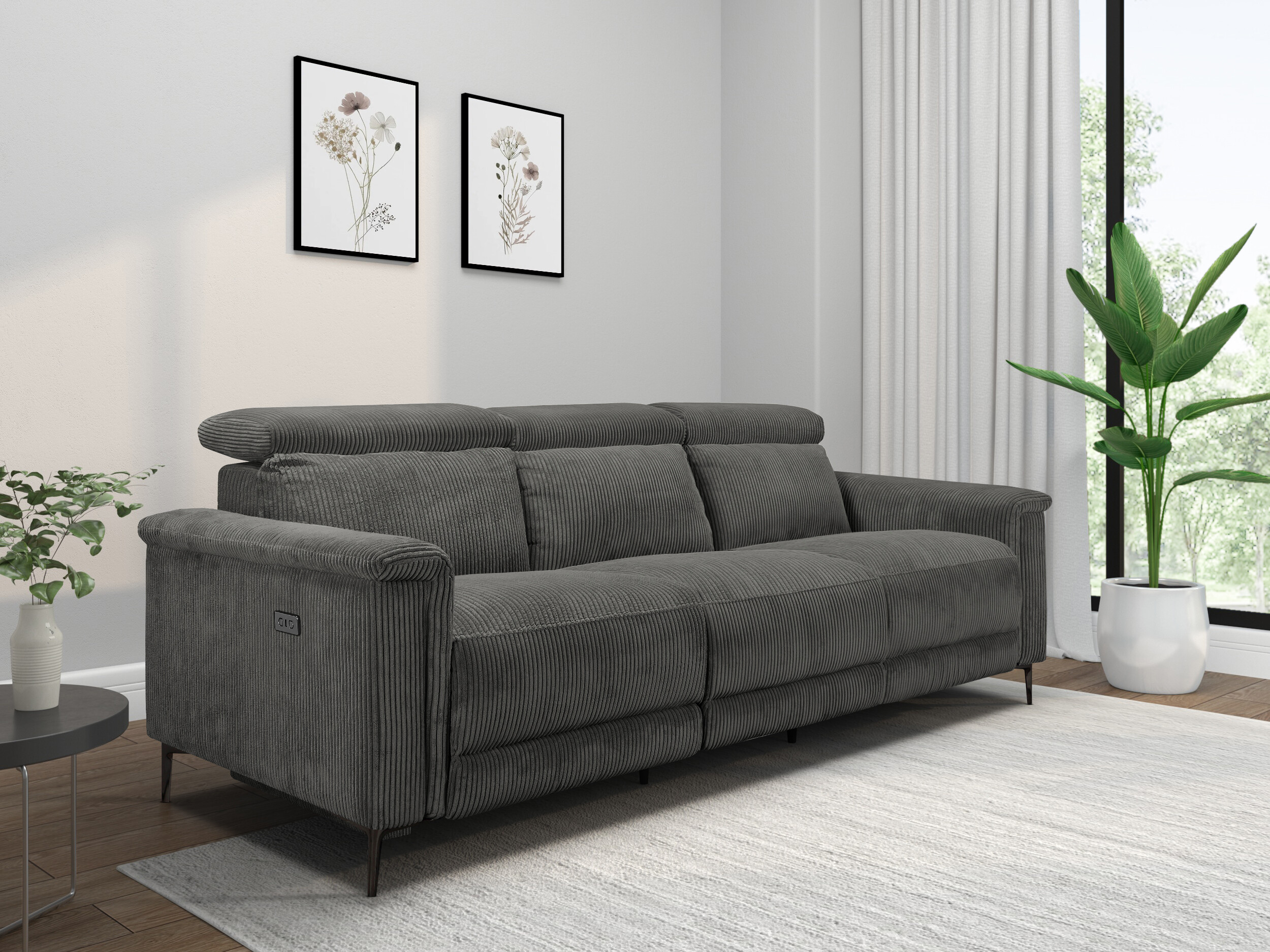 Sofa reglaineris Evamare 103 (Tamsi pilka)