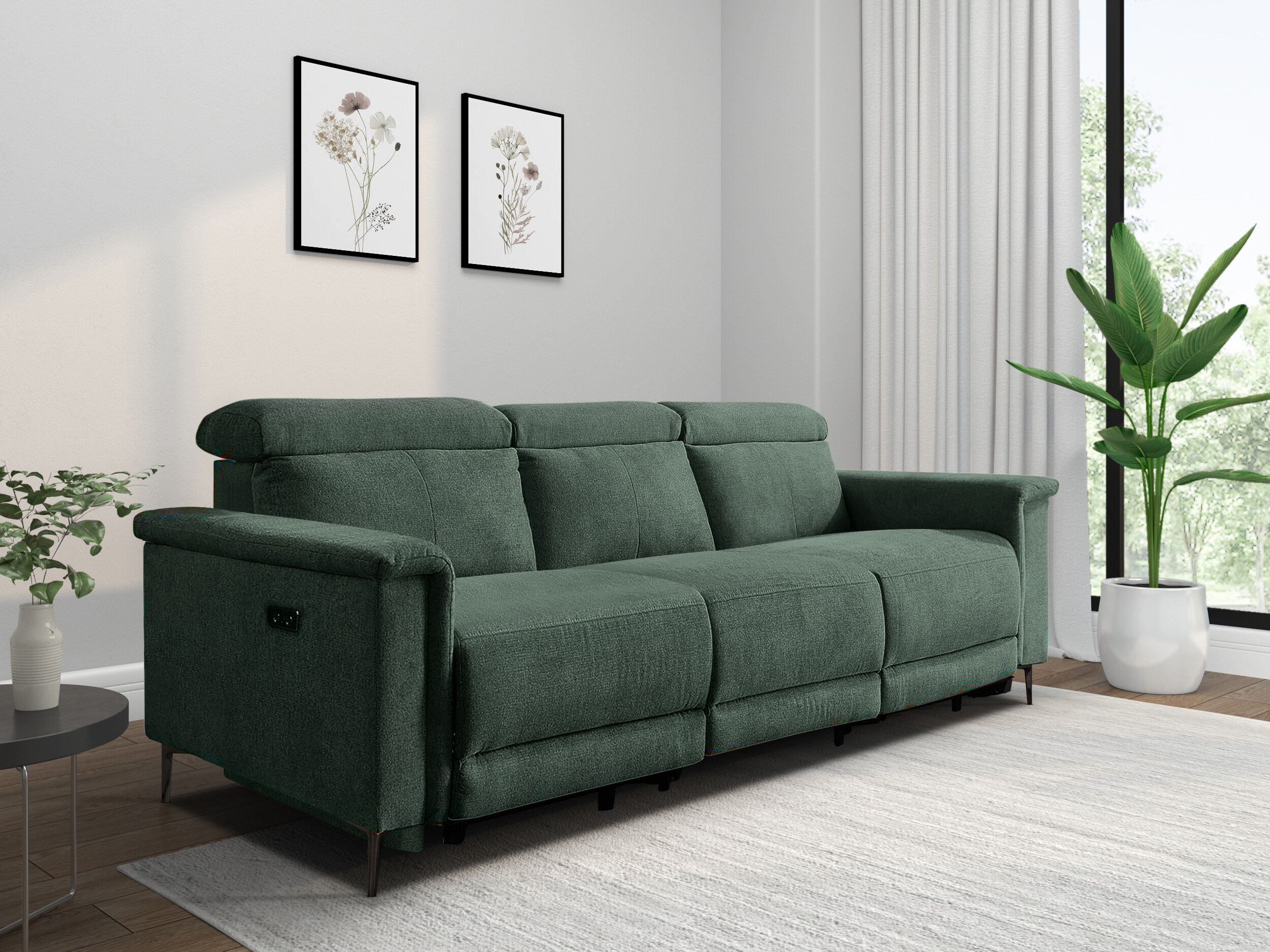 Sofa reglaineris Evamare 103 (Tamsi žalia)