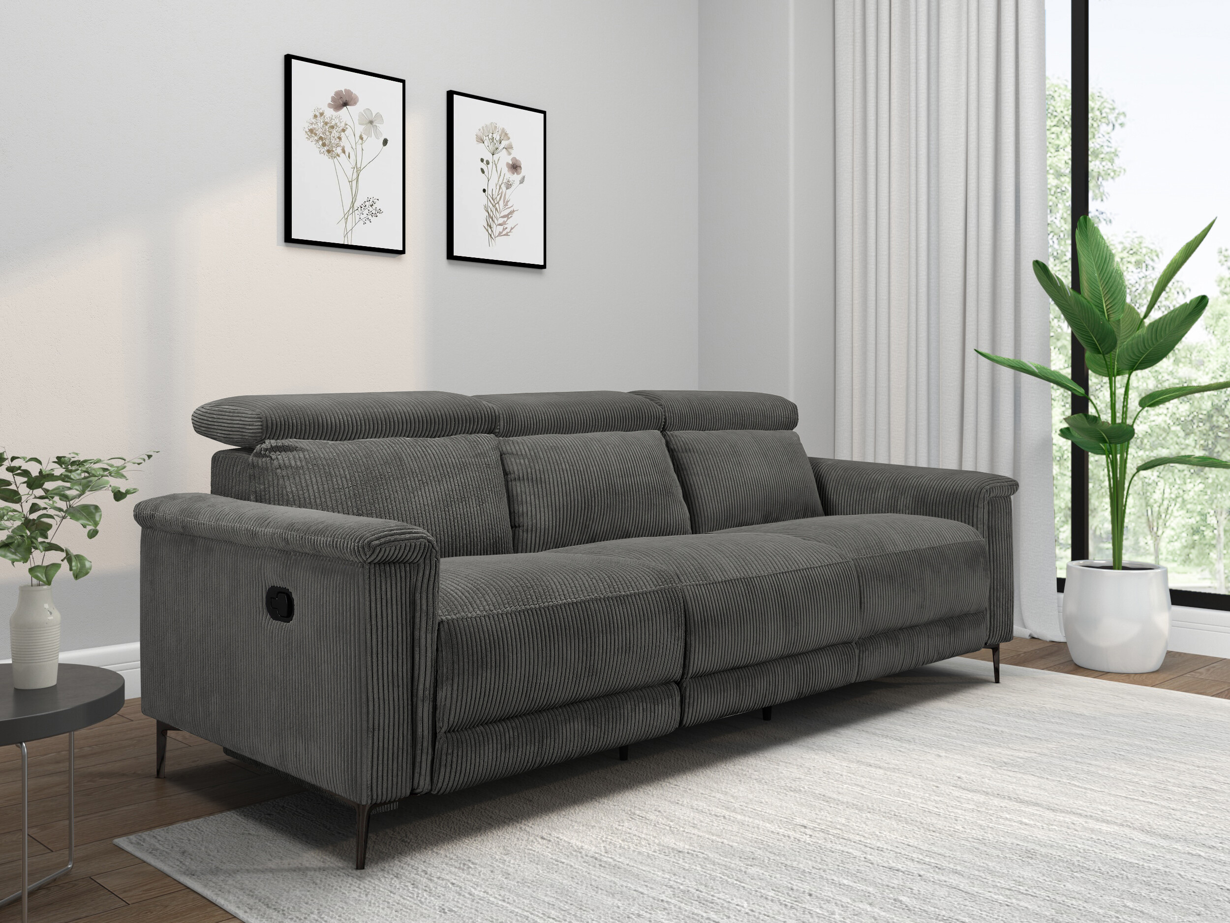 Sofa reglaineris Evamare 104 (Tamsi pilka)