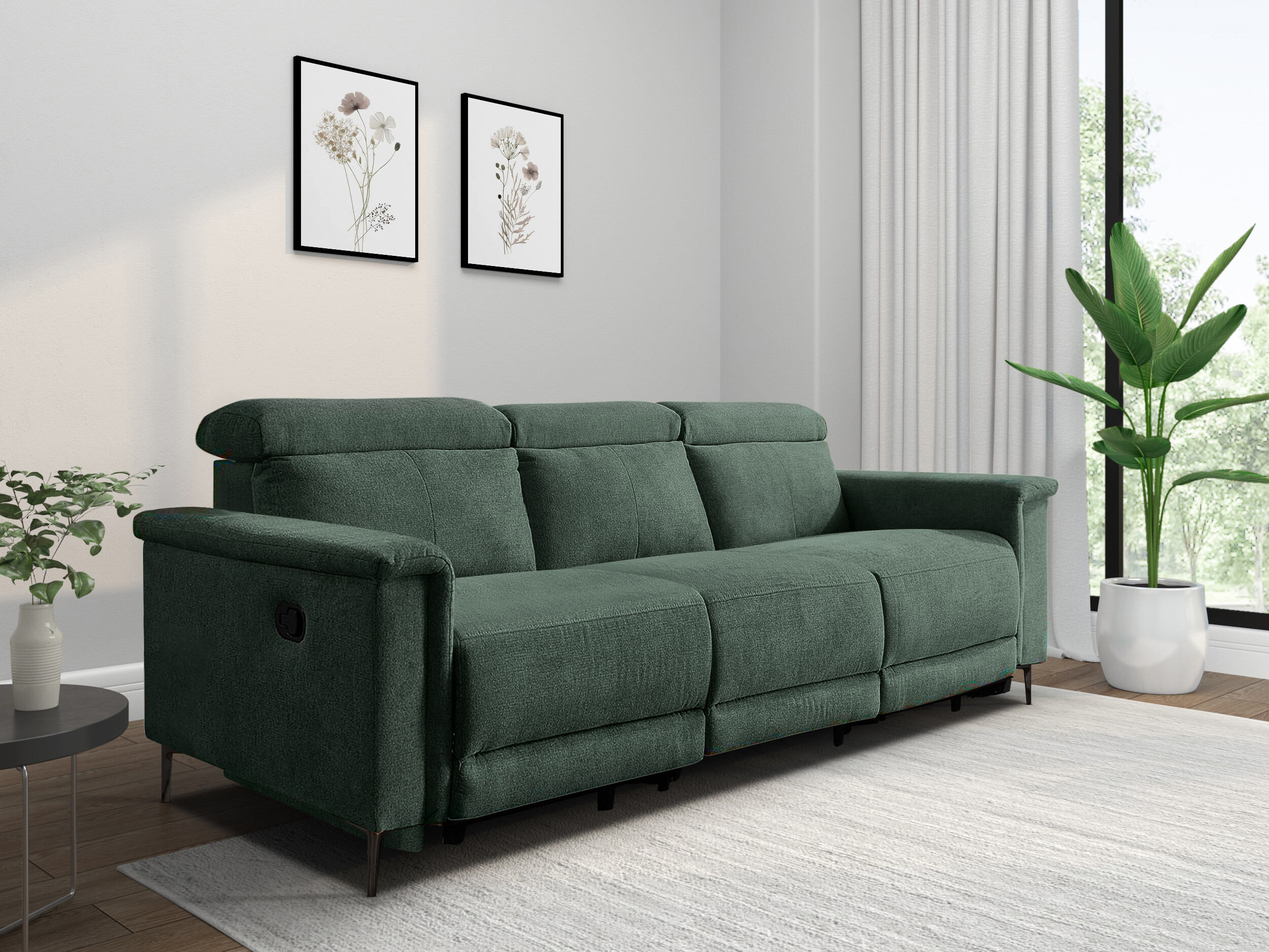 Sofa reglaineris Evamare 104 (Tamsi žalia)