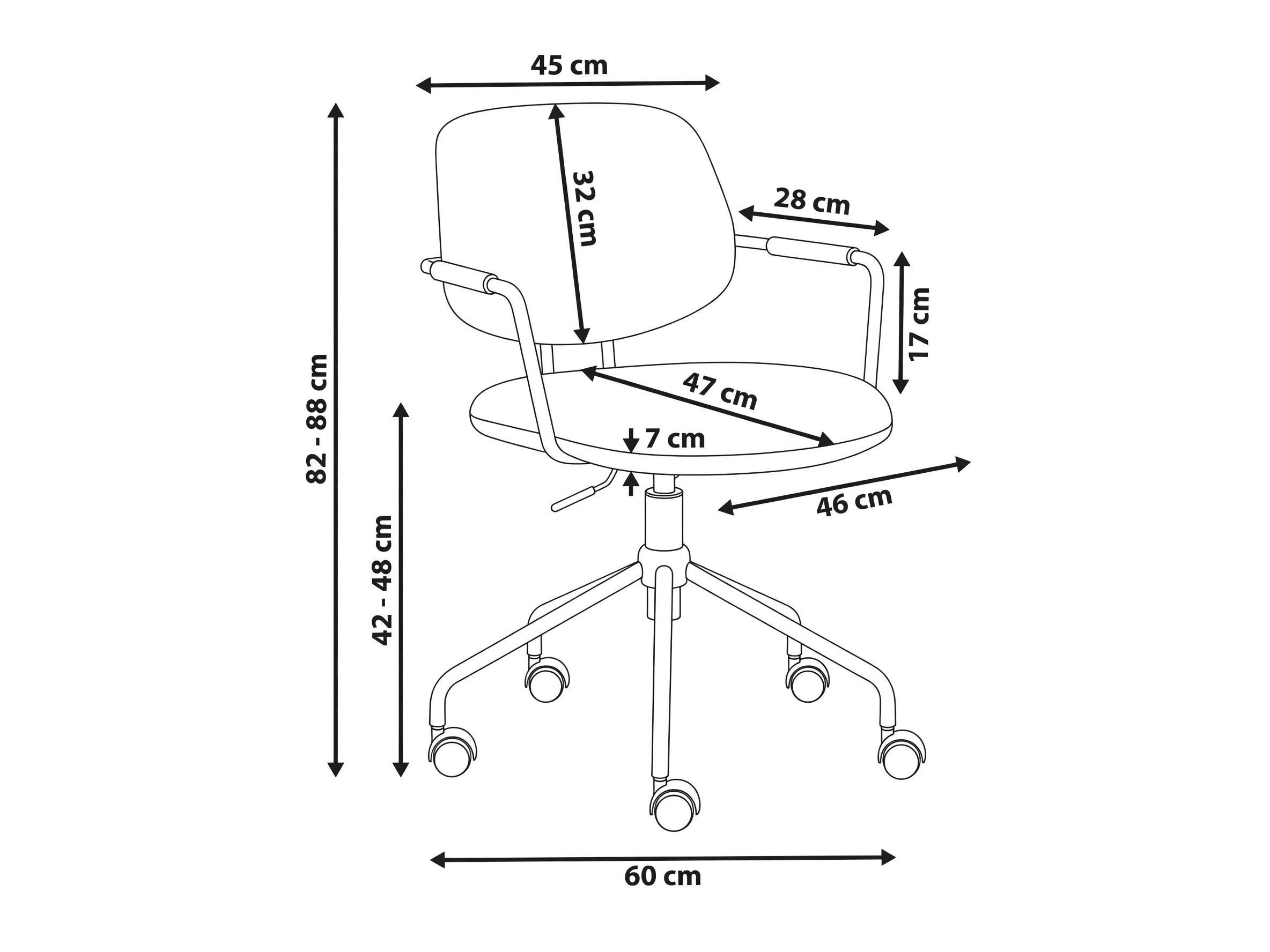 Biuro kėdė Berwyn 3338 (Pilka)