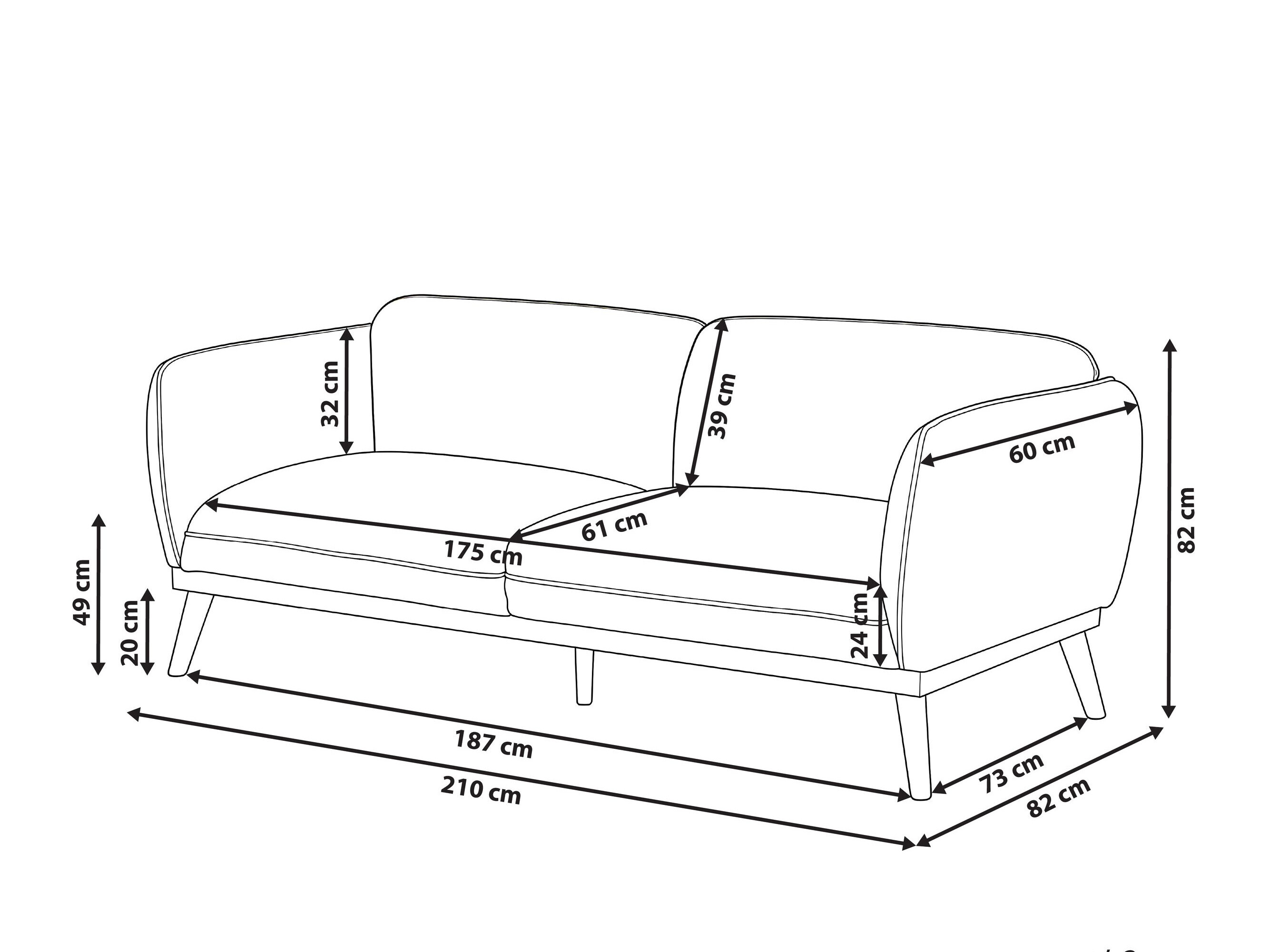 Sofa Berwyn 3341 (Šviesi smėlinė)