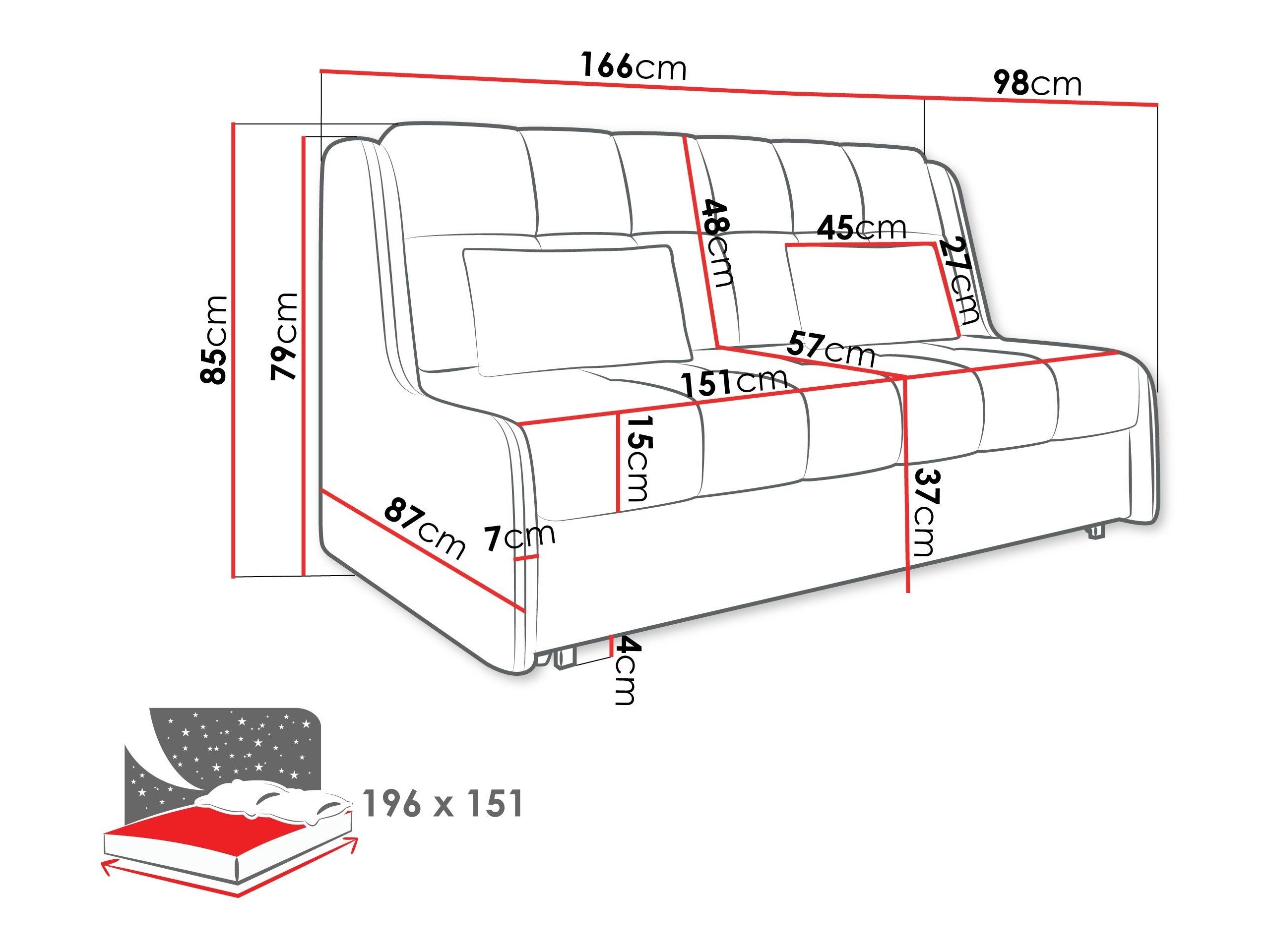 Sofa lova Columbus 257 (Sereno 687)