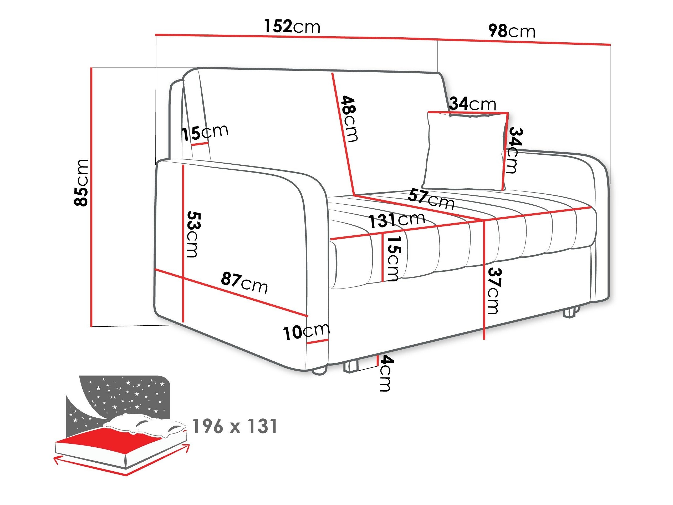 Sofa lova Columbus 260 (Polo 897)
