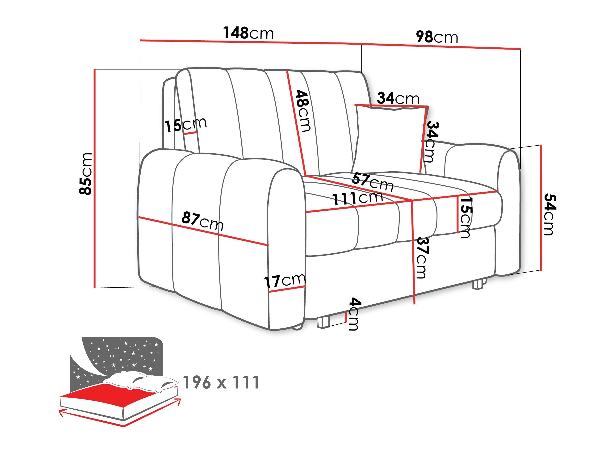 Sofa lova Columbus 263 (Margo 227.09)