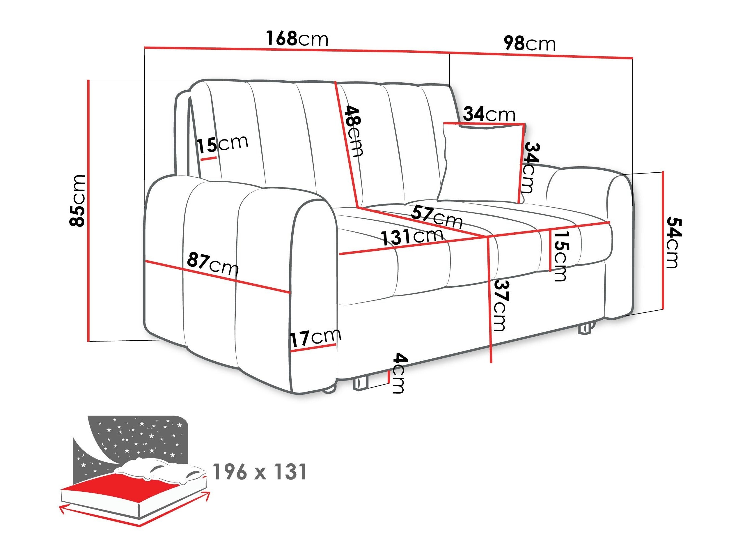 Sofa lova Columbus 264 (Lumo 65)