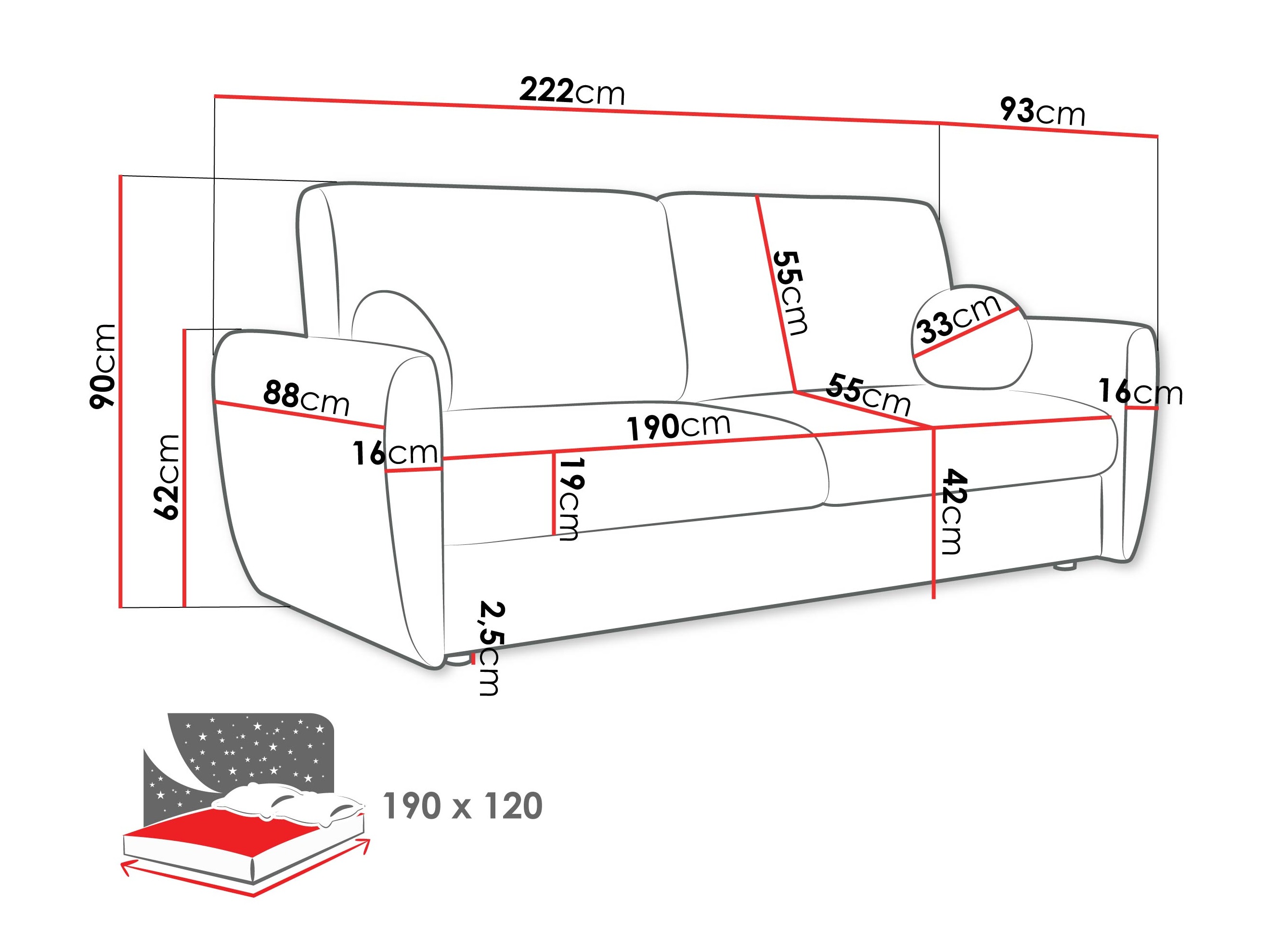 Sofa lova Pagis (Taro 01)