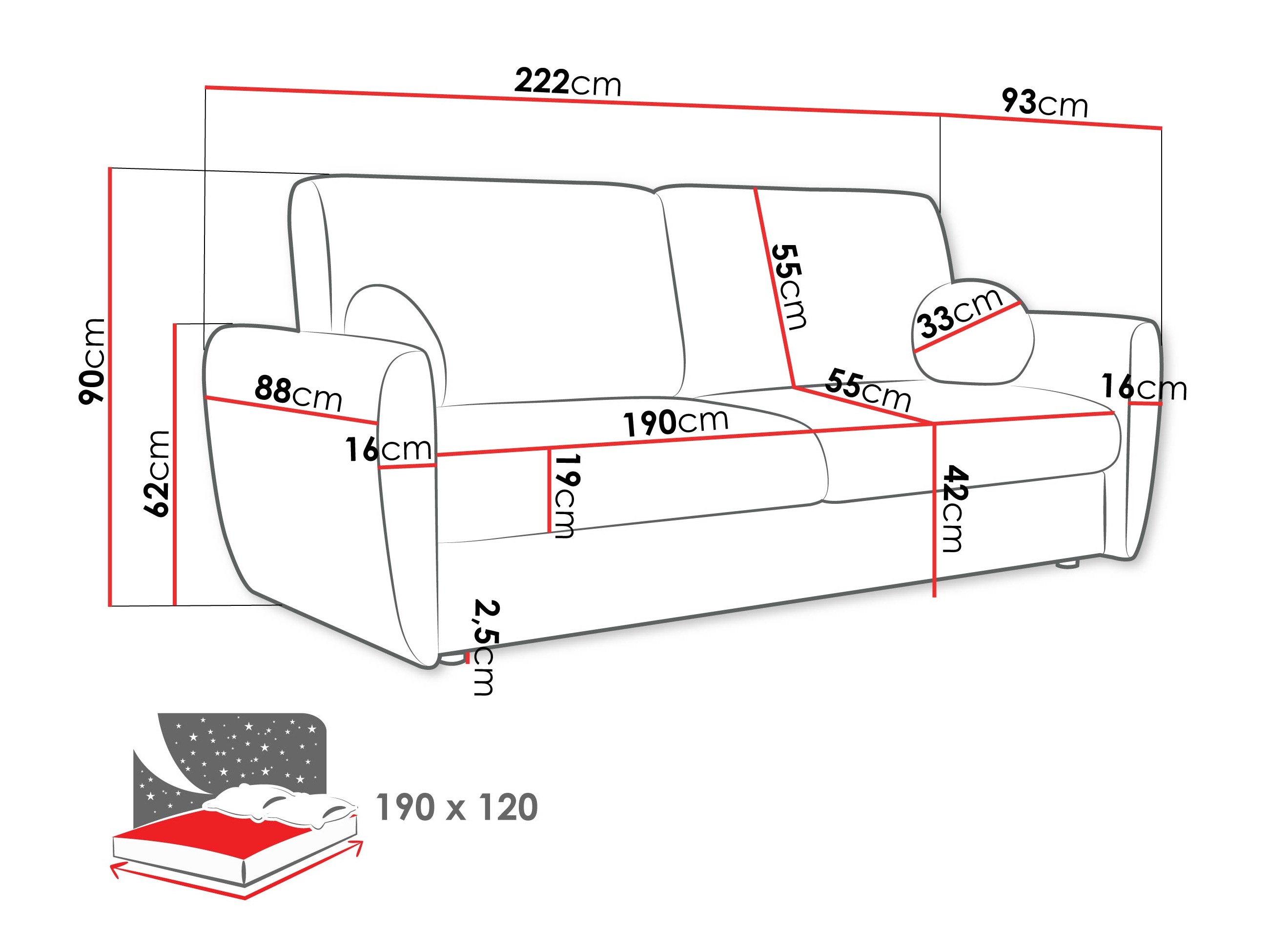 Sofa lova Pagis (Taro 05)