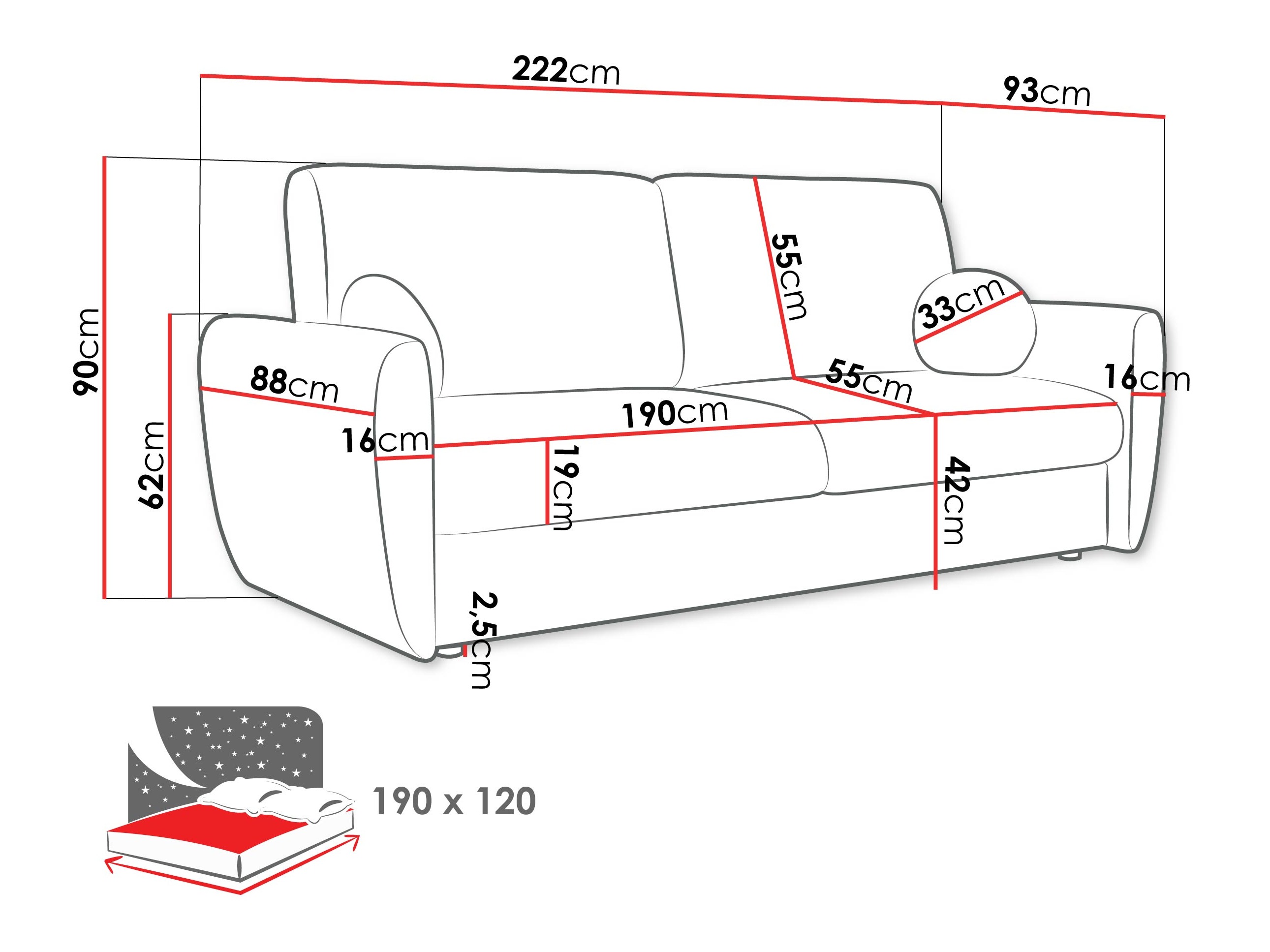 Sofa lova Pagis (Taro 25)