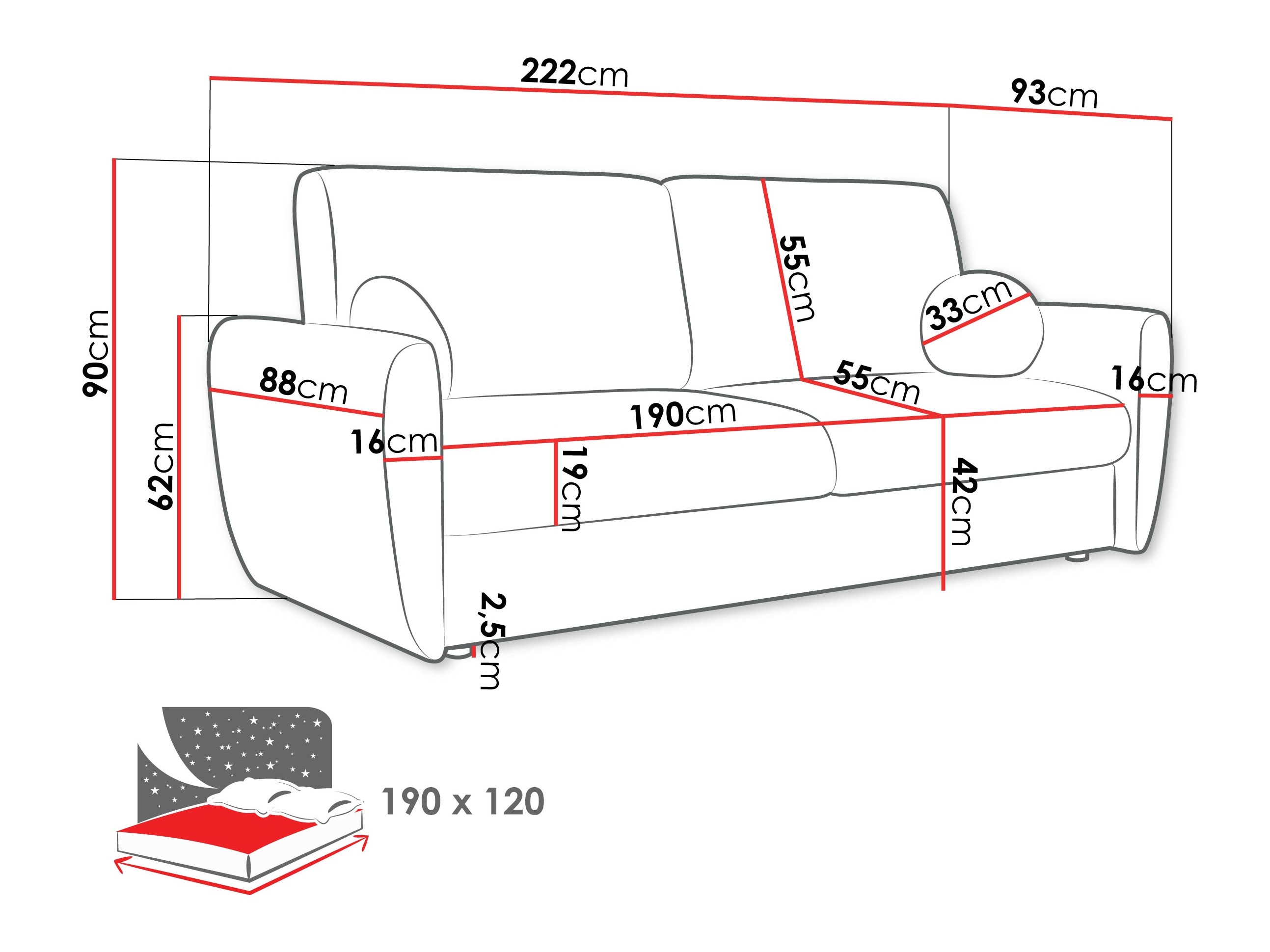 Sofa lova Pagis (Taro 33)