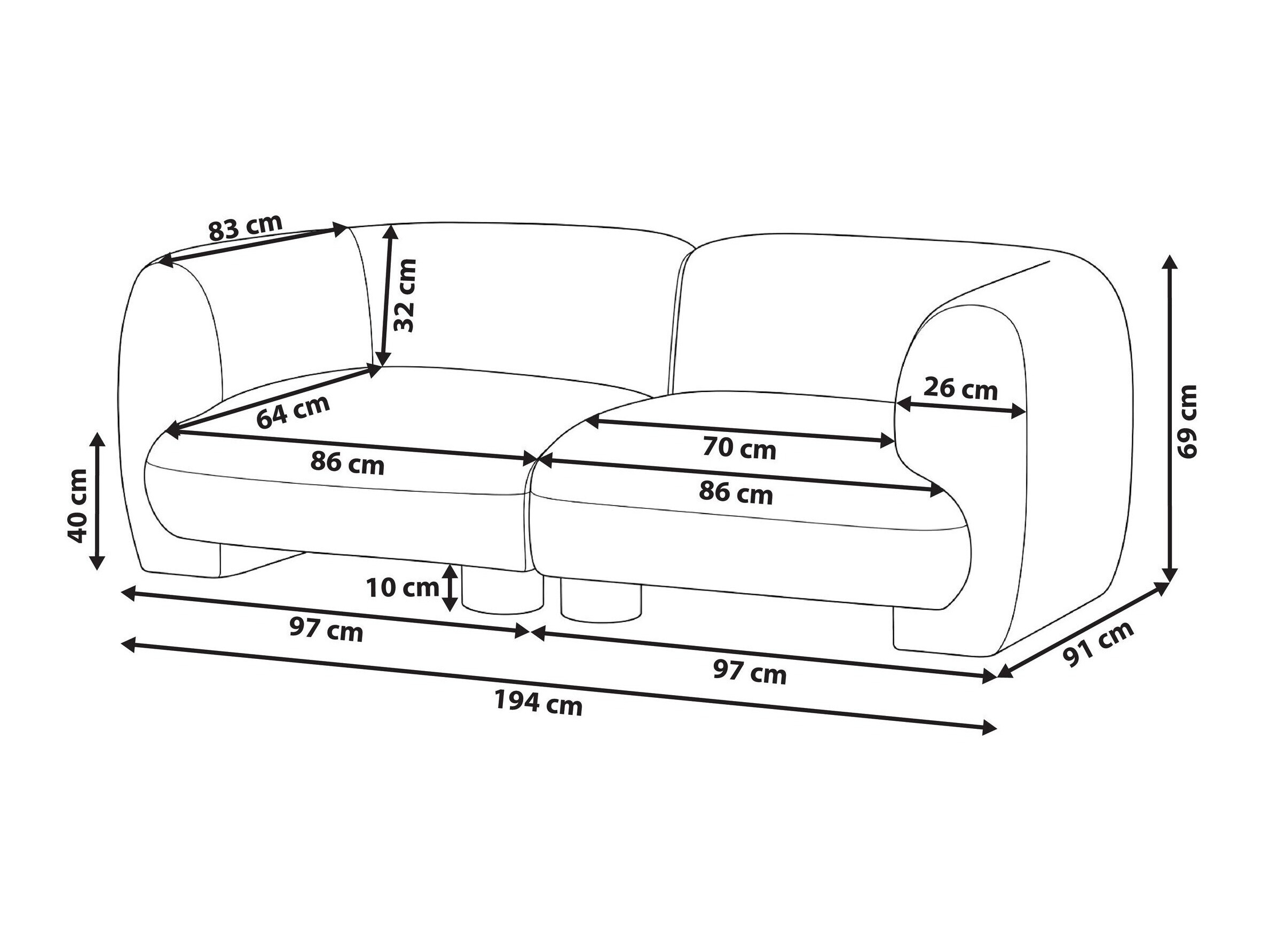 Sofa Torevaru 101 (Balta)