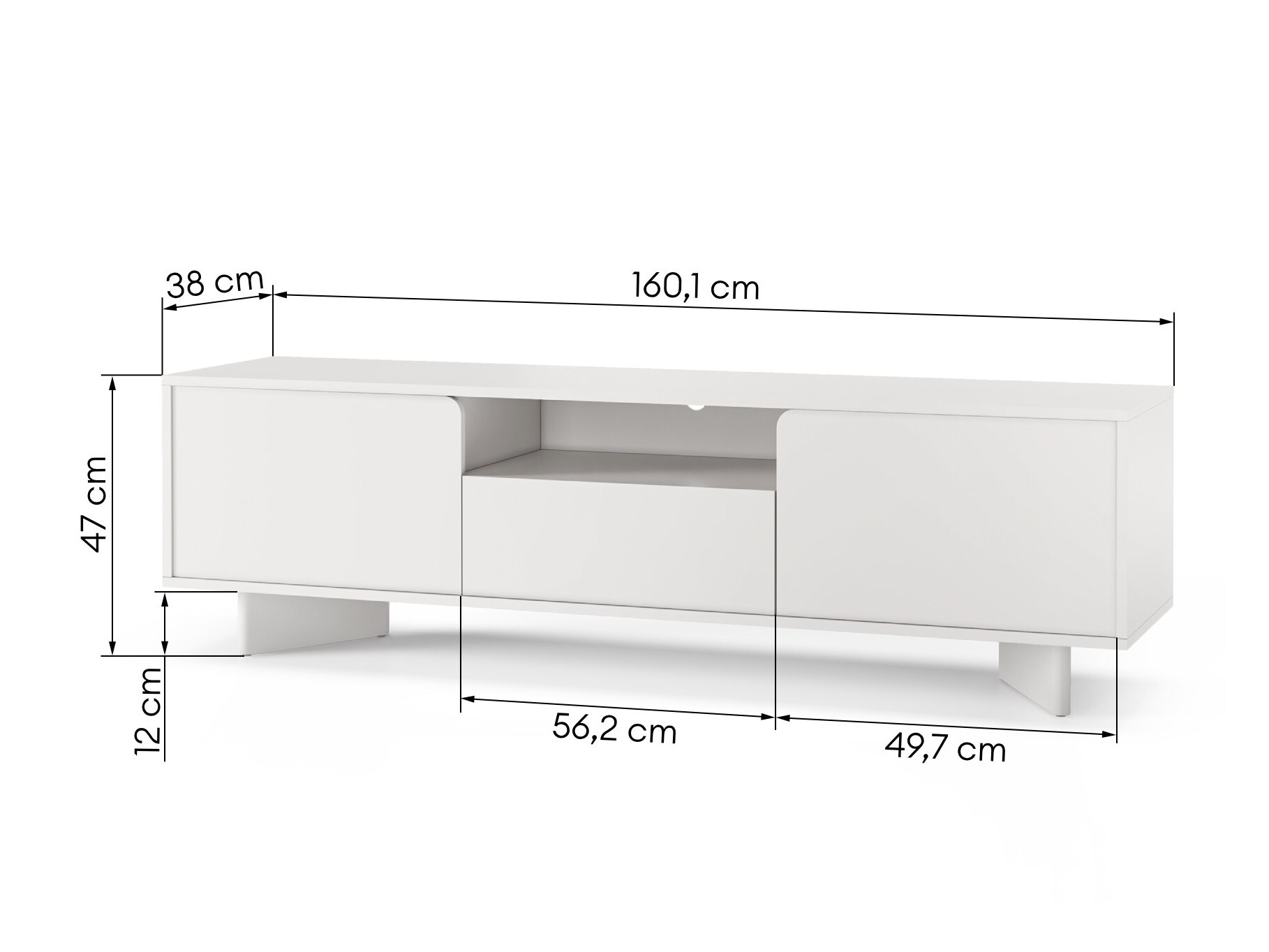 TV staliukas Burleson 798 (Balta)