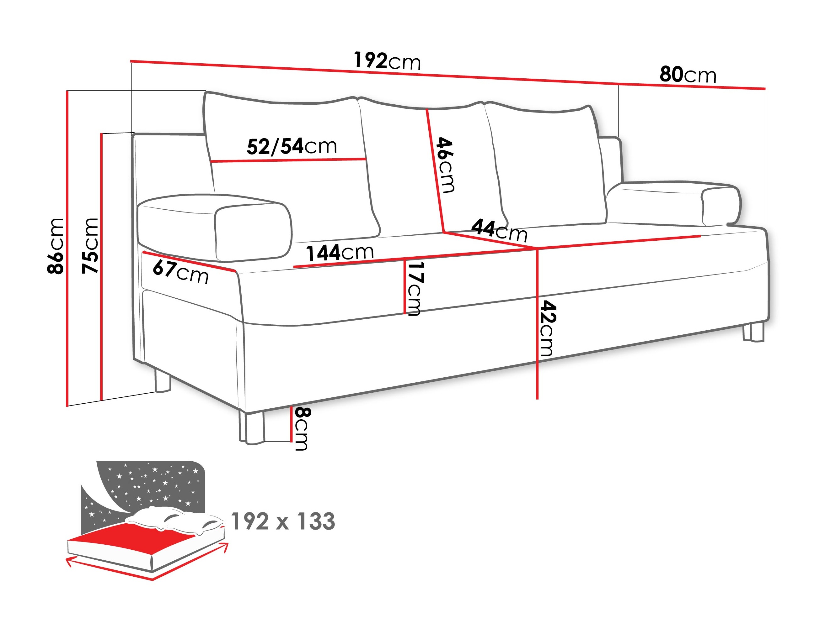 Sofa lova Comfivo Artes (Lumo 65)